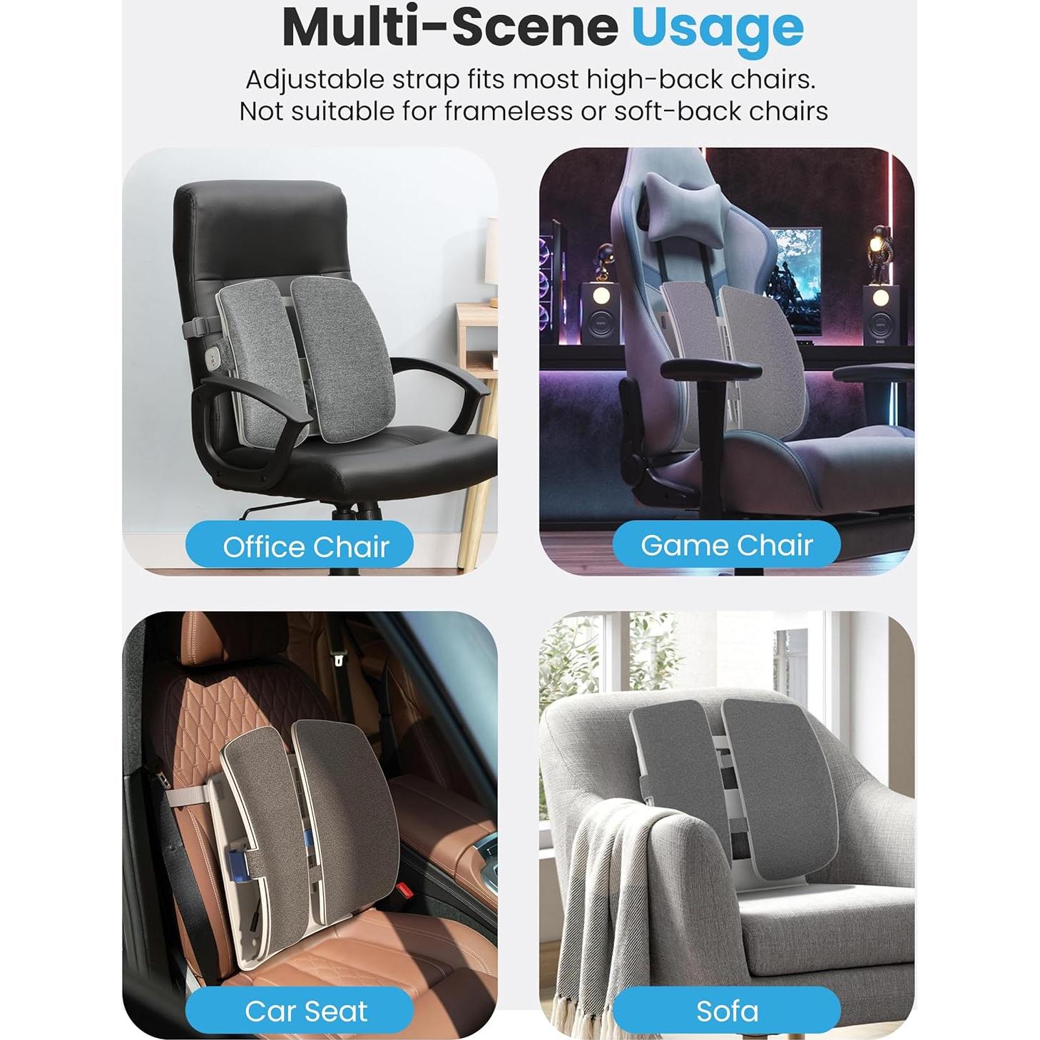 Cojín de Soporte Lumbar Calentado y Masajeador Comfier CF-1313