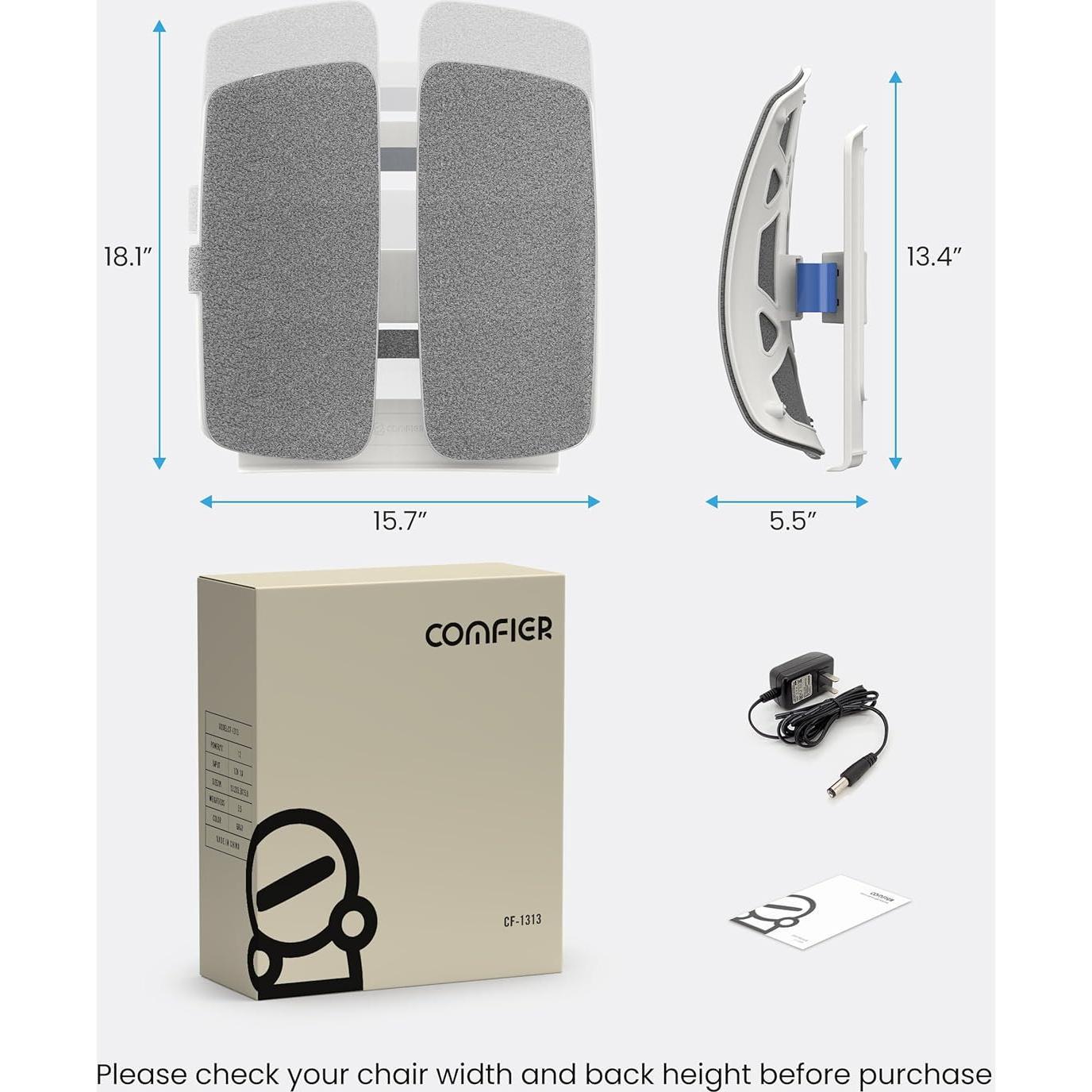 Cojín de Soporte Lumbar Calentado y Masajeador Comfier CF-1313