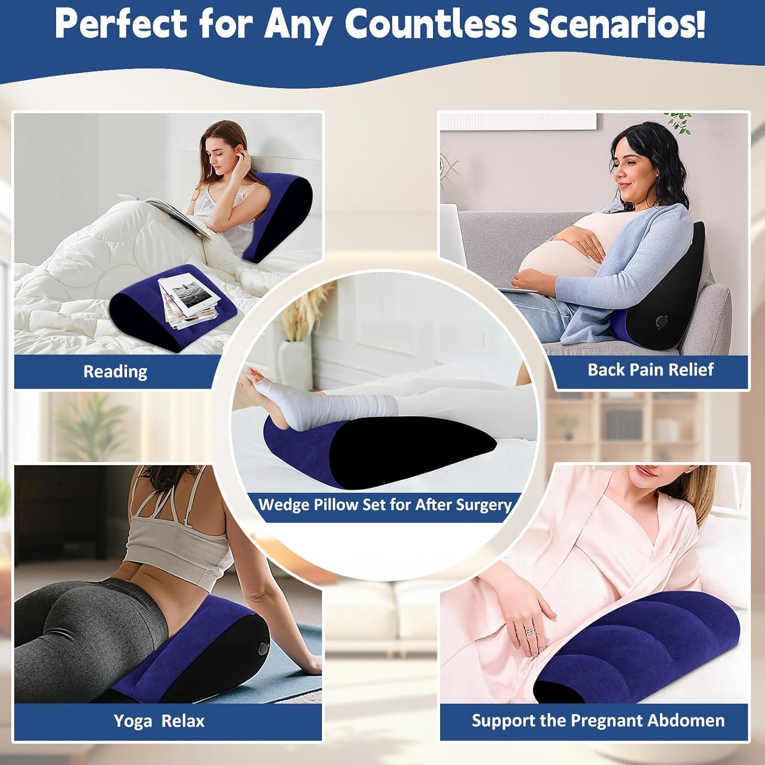 Cojín Inflable en Forma de Cuña LuxoCare - Soporte Espalda y Piernas