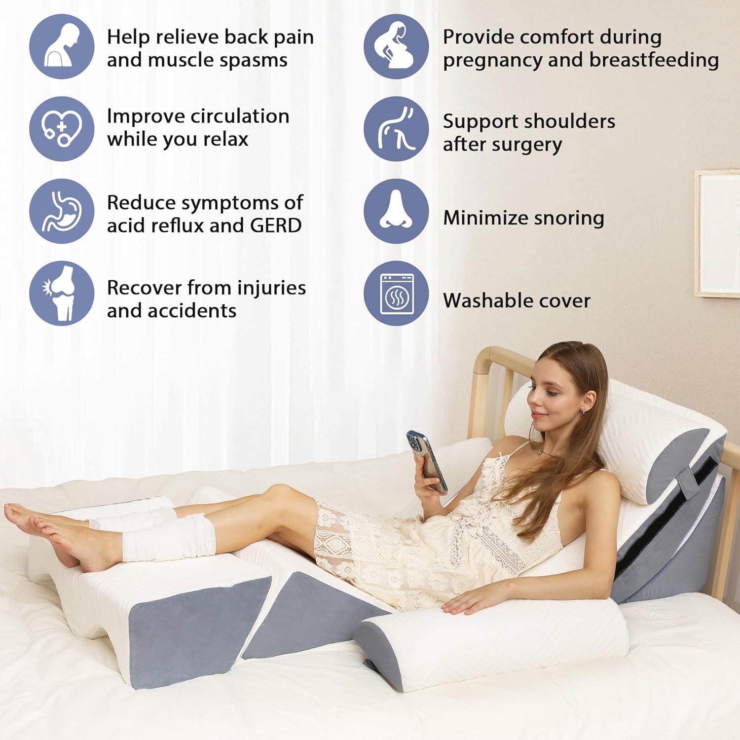 Juego de 6 almohadas ortopédicas Acxseo para recuperación y reflujo