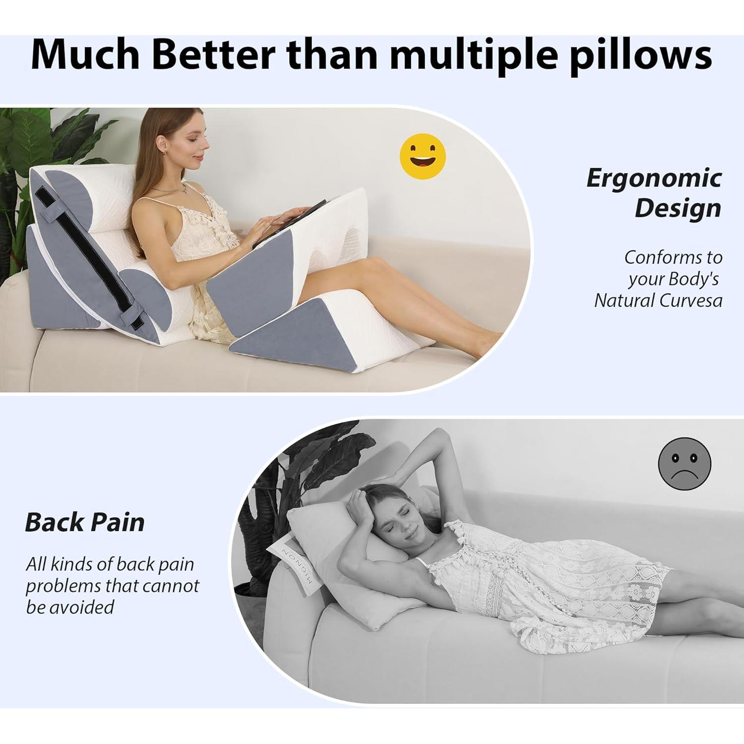 Juego de 6 almohadas ortopédicas Acxseo para recuperación y reflujo