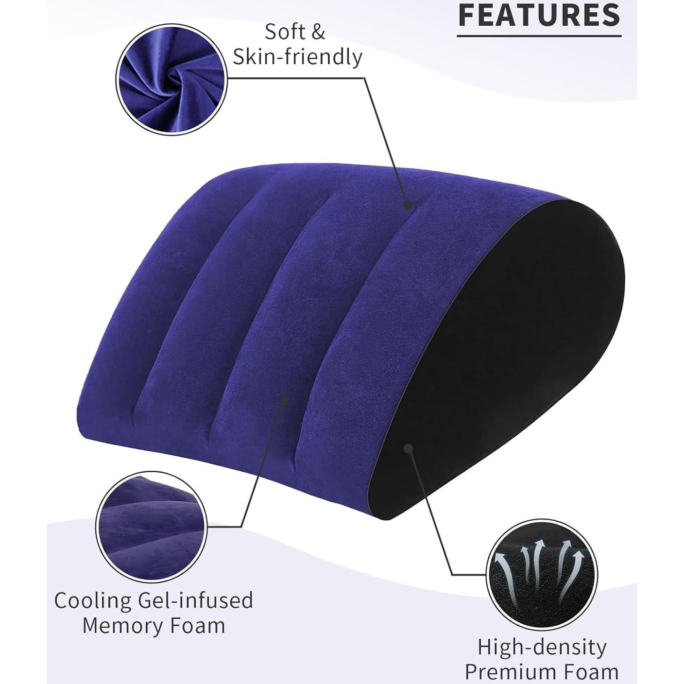 Cojín Inflable Cuña WHZHAOCAI - Soporte Espalda y Piernas 46.99x35.05cm