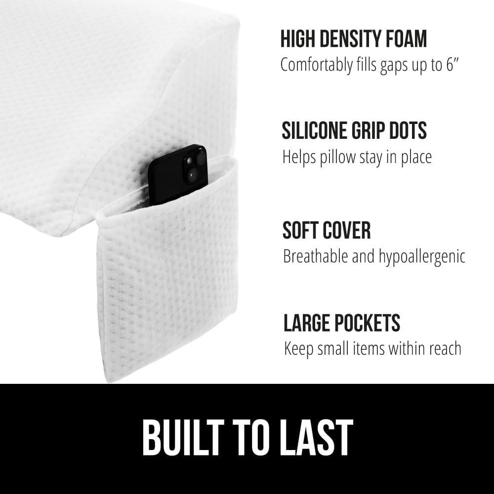 Almohada Cuña GORILLA GRIP Queen Espuma Alta Densidad Blanca