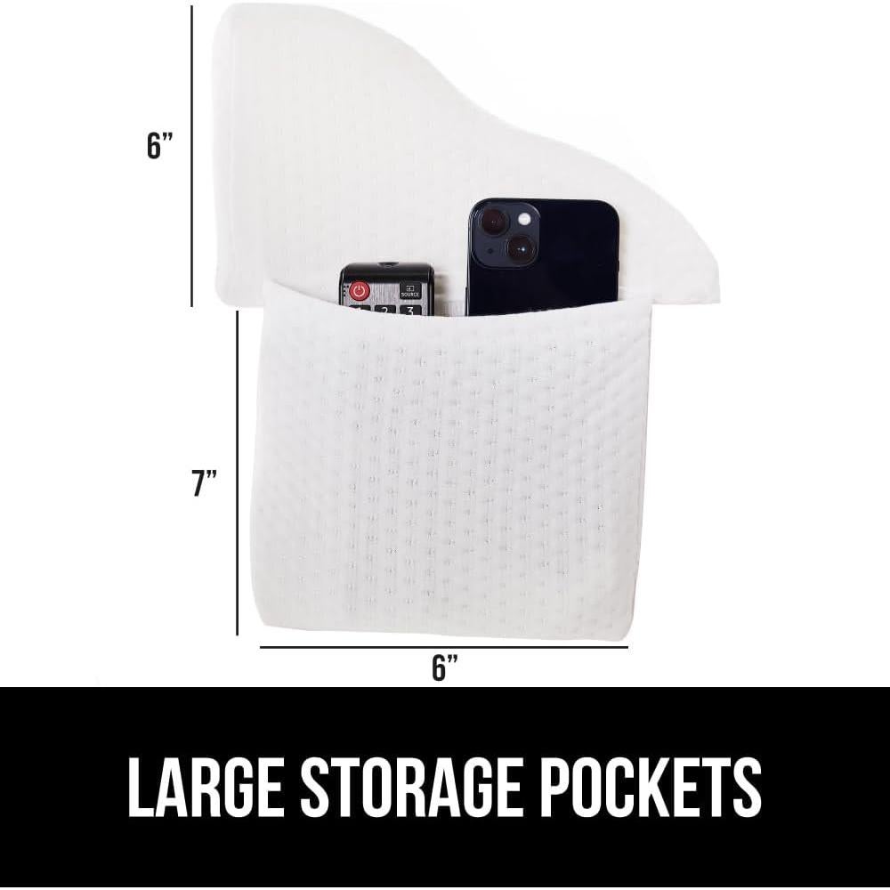 Almohada Cuña GORILLA GRIP Queen Espuma Alta Densidad Blanca