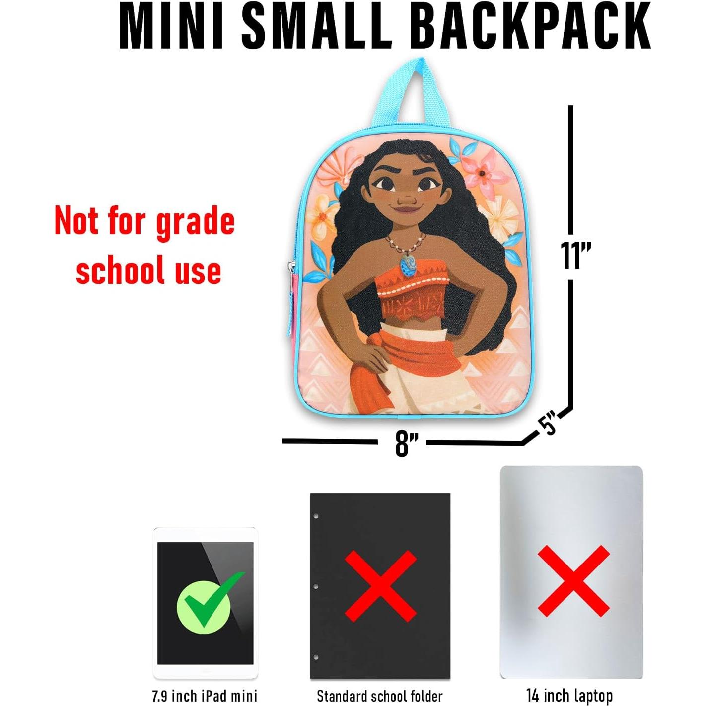 Mochila Mini Moana para Niños con Botella y Stickers - 27.94 cm