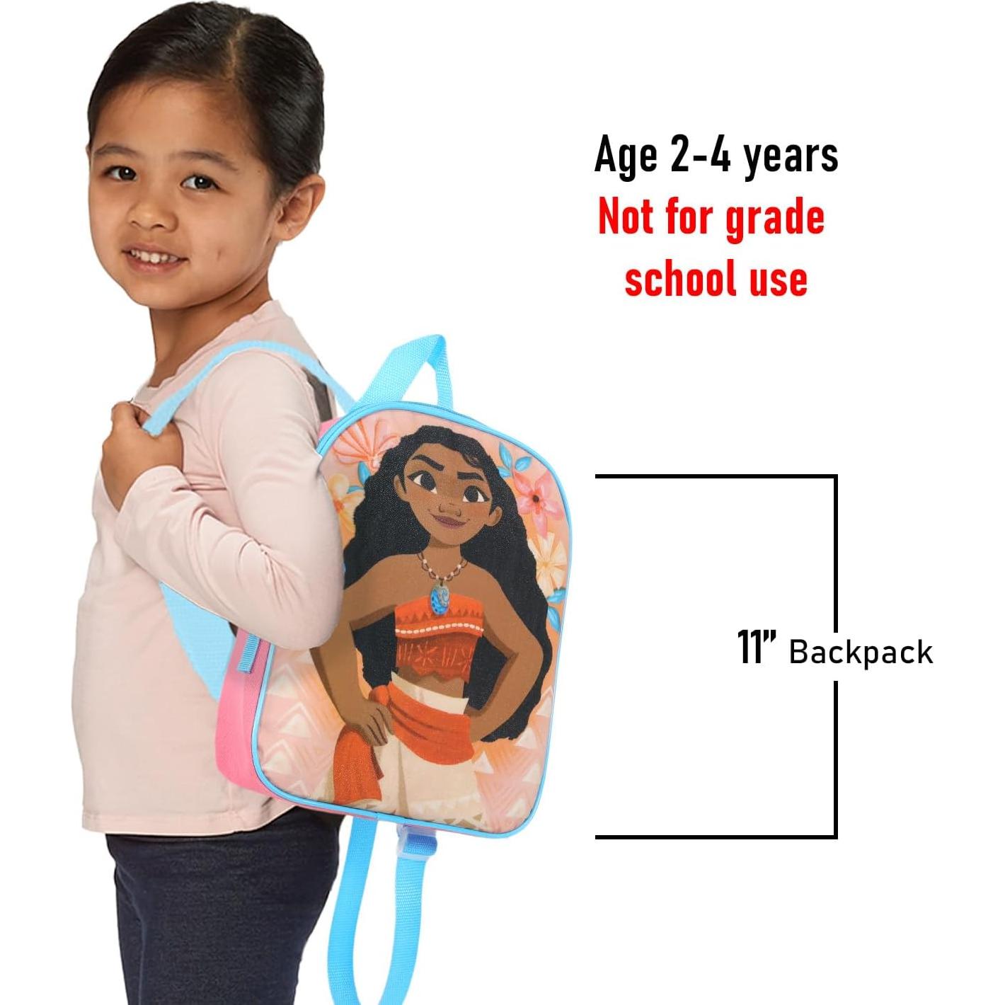 Mochila Mini Moana para Niños con Botella y Stickers - 27.94 cm