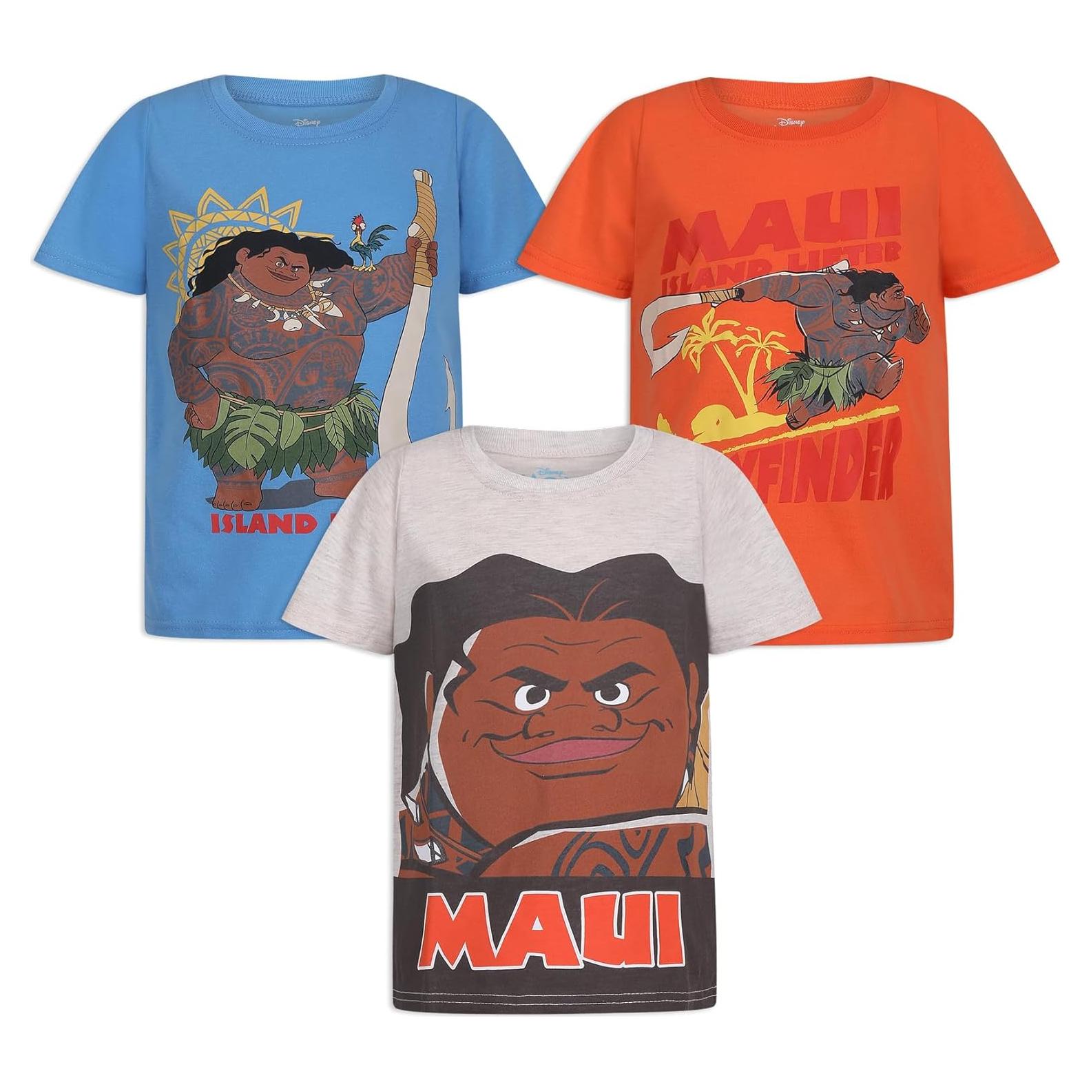 Paquete de 3 Camisetas Disney Moana Maui para Niños 2T-5T