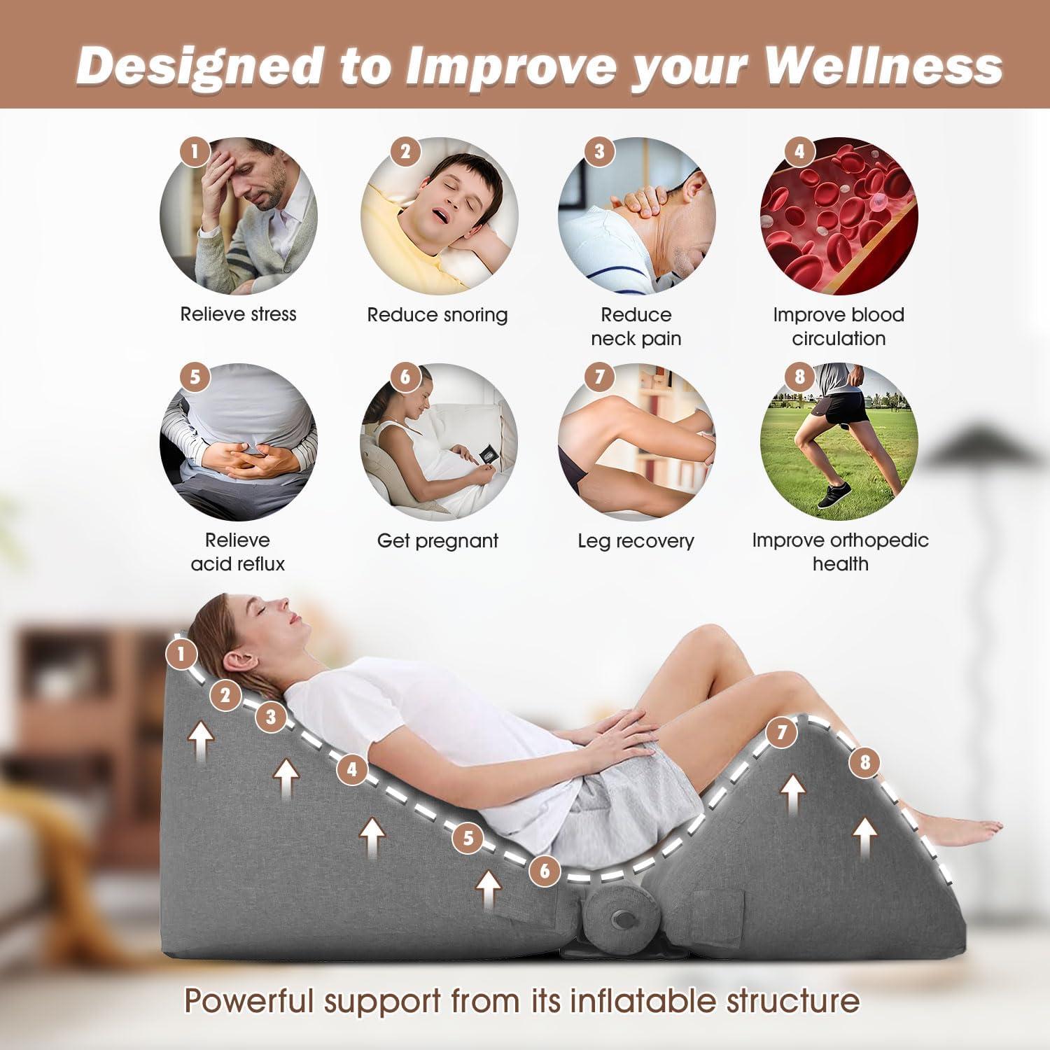 Cojín Inflable Portabuddy en Forma de Cuña Ajustable 0-90°