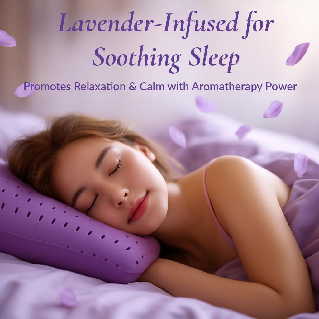 Almohadas de Espuma Viscoelástica OMEO 2 Pack con Lavanda 71x41cm