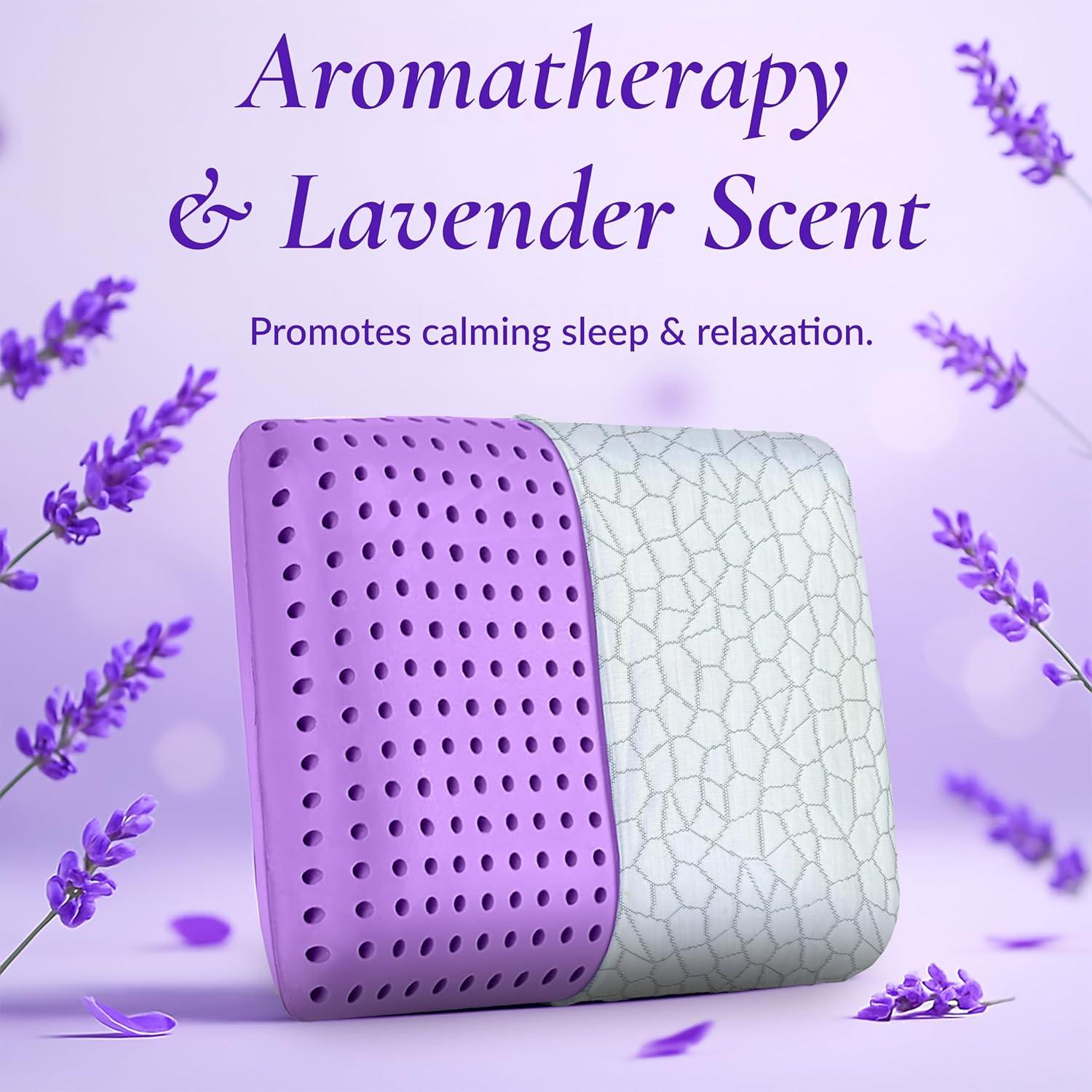 Almohadas de Espuma Viscoelástica OMEO 2 Pack con Lavanda 71x41cm