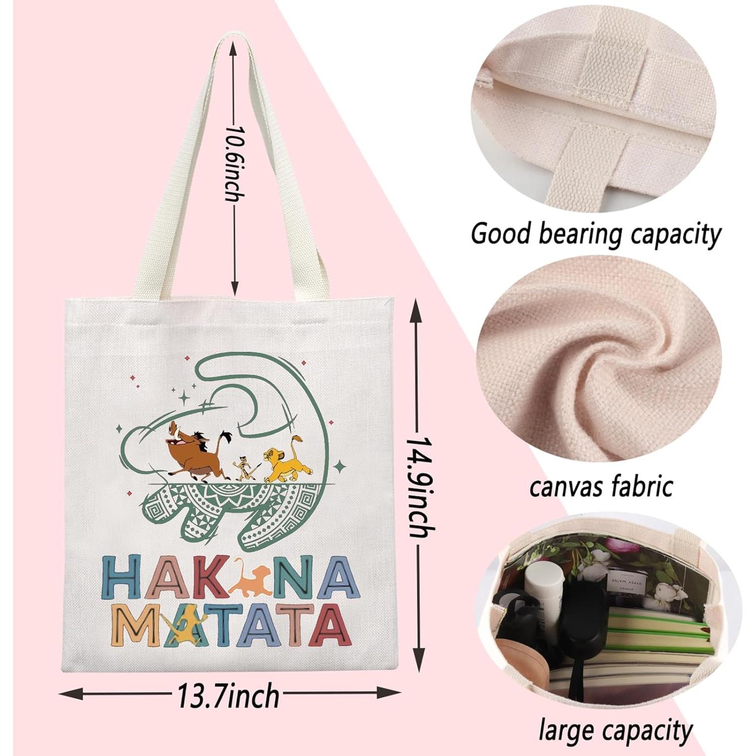 Bolsa de Mano de Lona ENSIANTH León 37.8x34.8cm Reutilizable