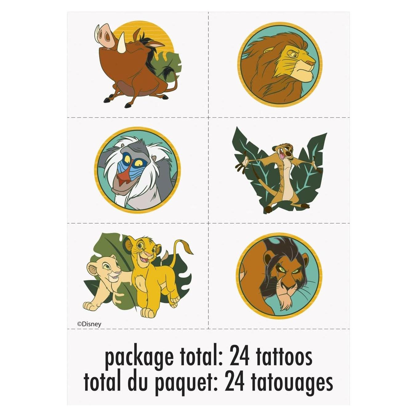 Tatuajes Temporales Rey León Disney | 24 Diseños Variados