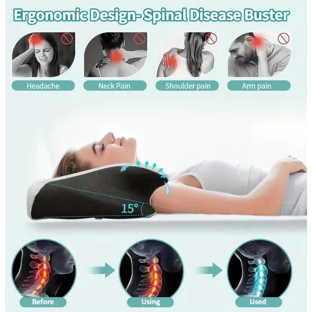 Almohada Ergonómica de Espuma Viscoelástica Genérica - Soporte Cervical