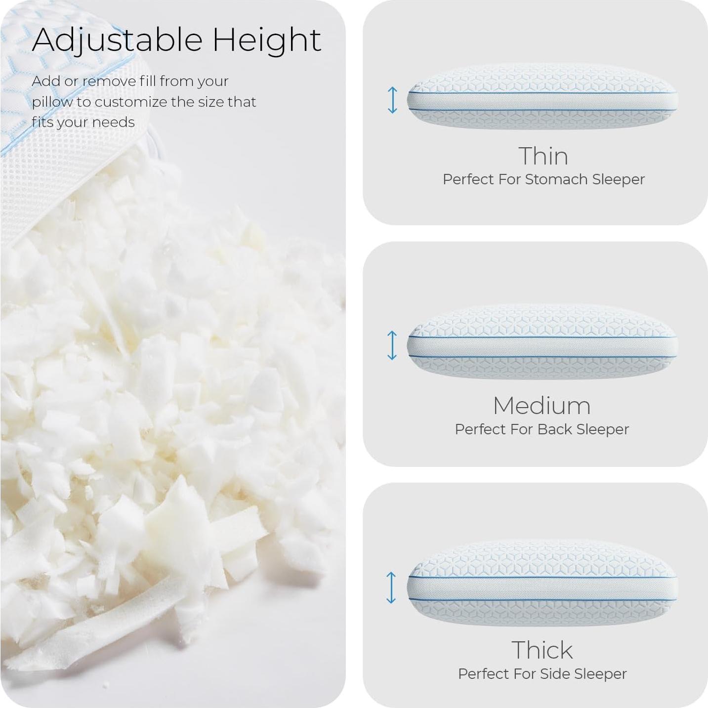 Almohadas Refrigerantes Sweetnight, Juego de 2 Queen Espuma Memoria