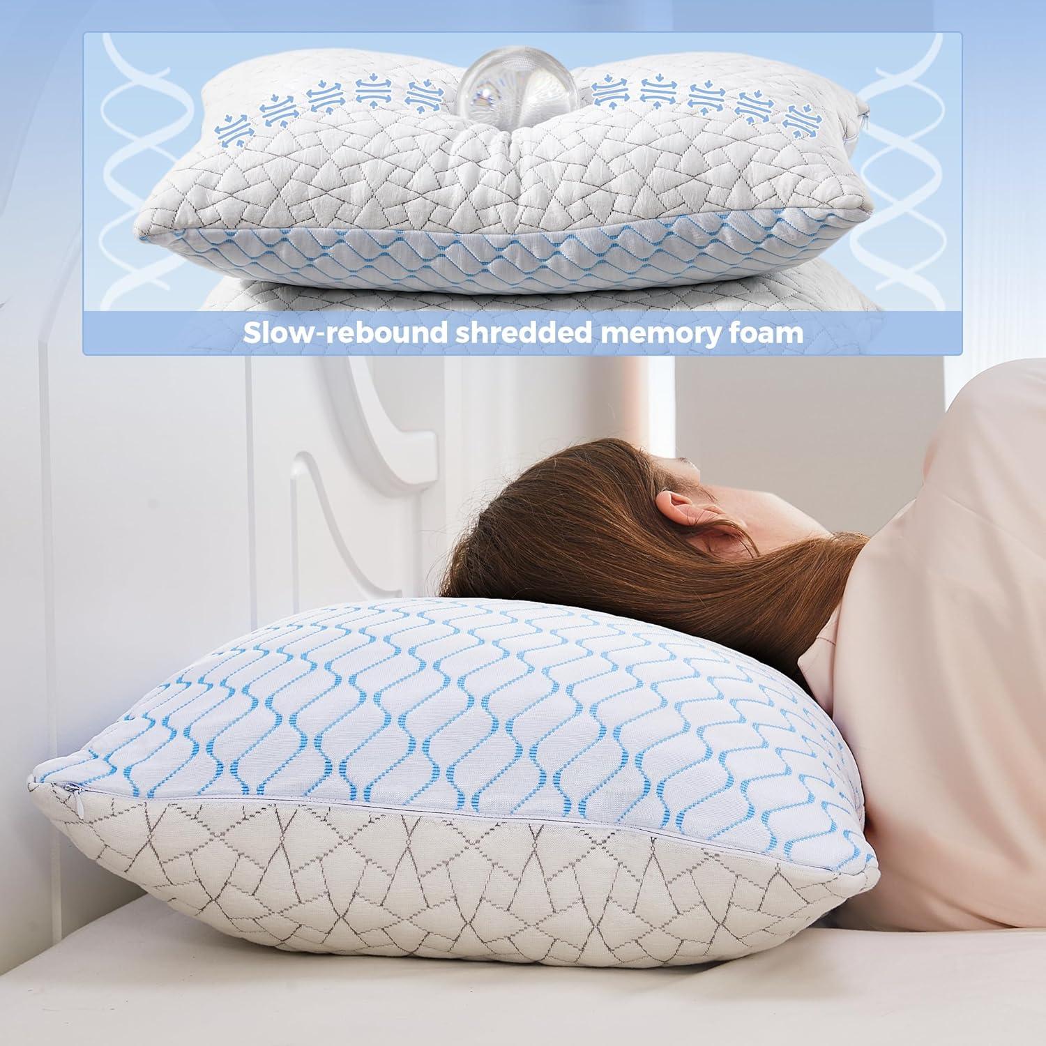 Juego de 2 Almohadas Puredown Estándar Espuma Viscoelástica