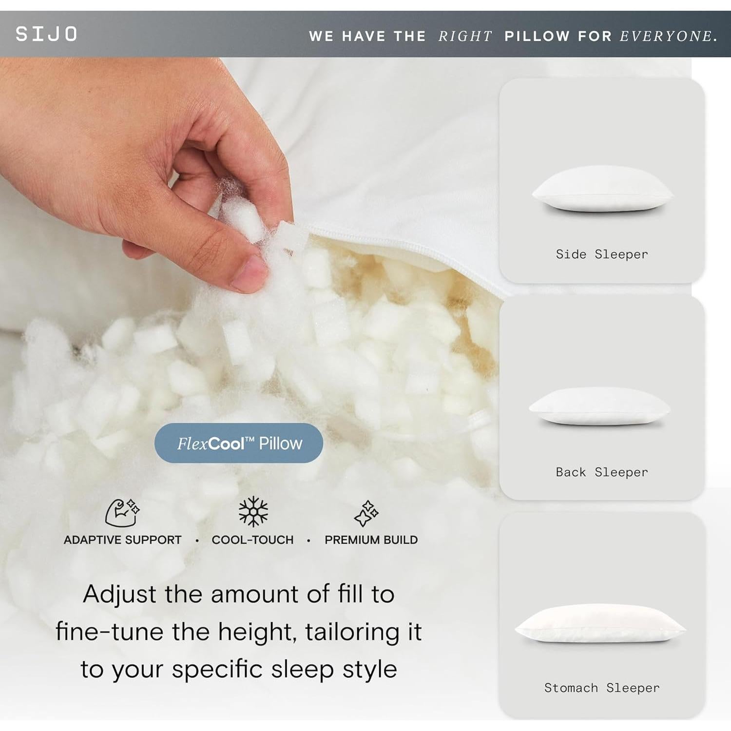 Almohada Ajustable Sijo FlexCool Reina Espuma Viscoelástica