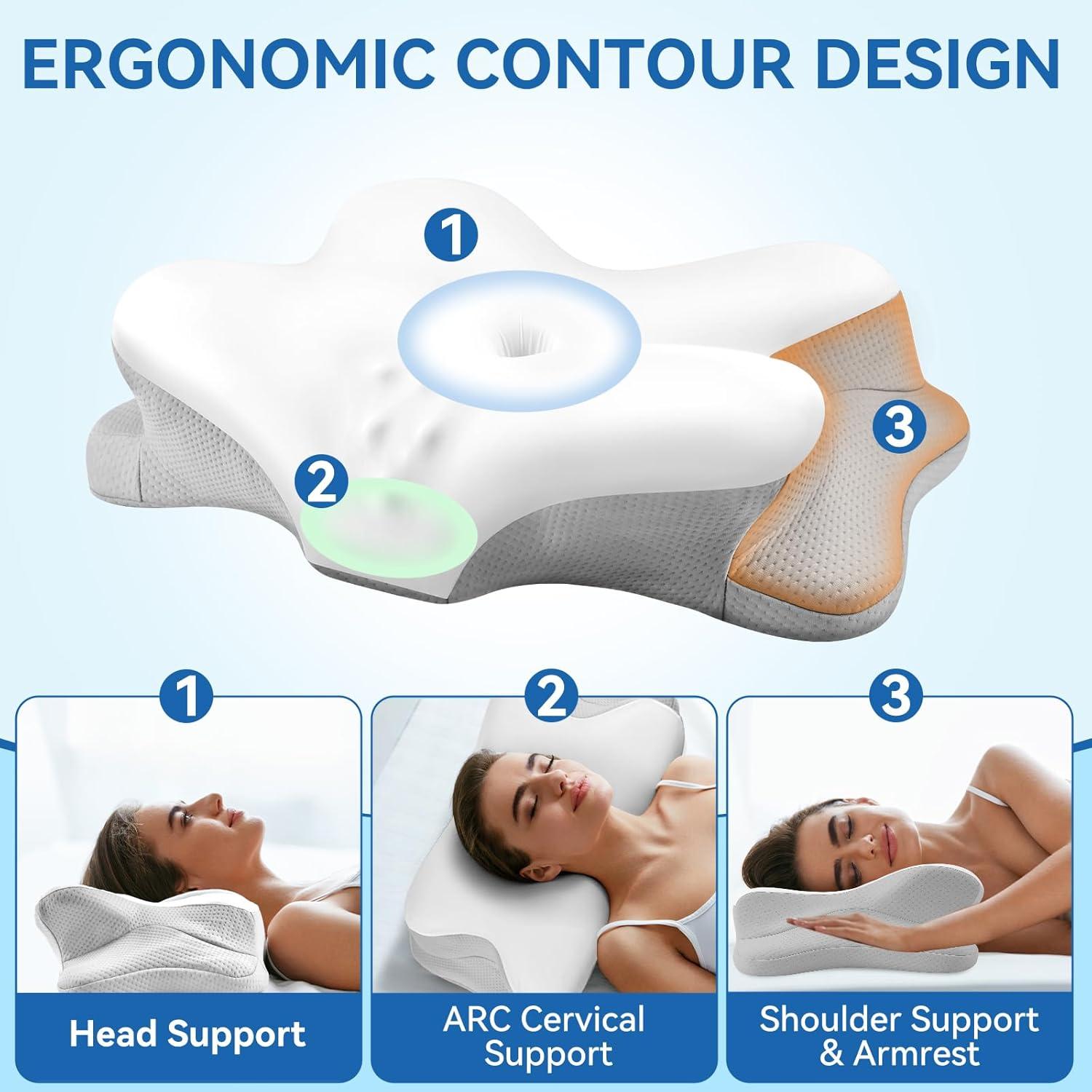 Almohada Cervical Ergonomica XPLINFUT Gris - Soporte Refrigerante