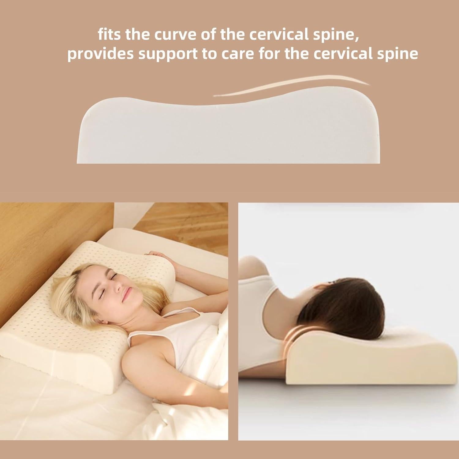 Almohada de Soporte Cervical TIERSINI Láttex 60x40 cm Firmeza Media