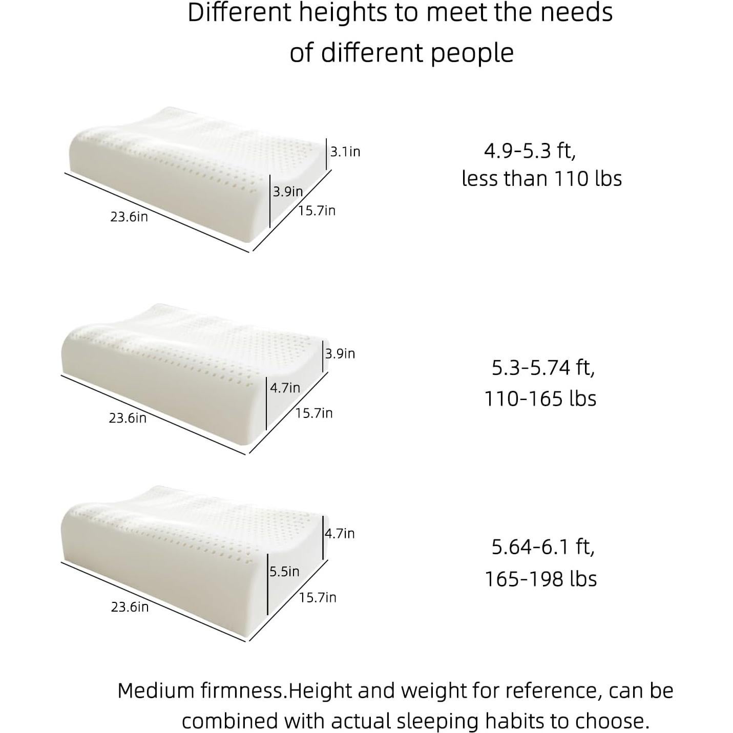 Almohada de Soporte Cervical TIERSINI Láttex 60x40 cm Firmeza Media