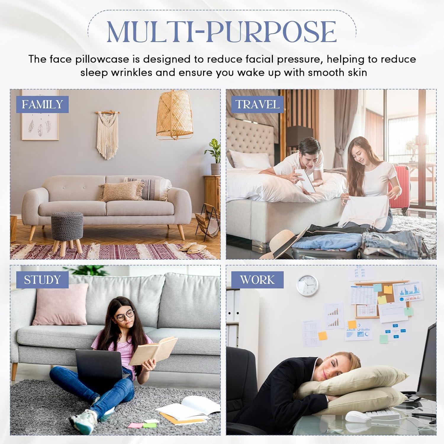 Funda de Almohada Cervical Hahafelt Terciopelo Queen Azul Marino