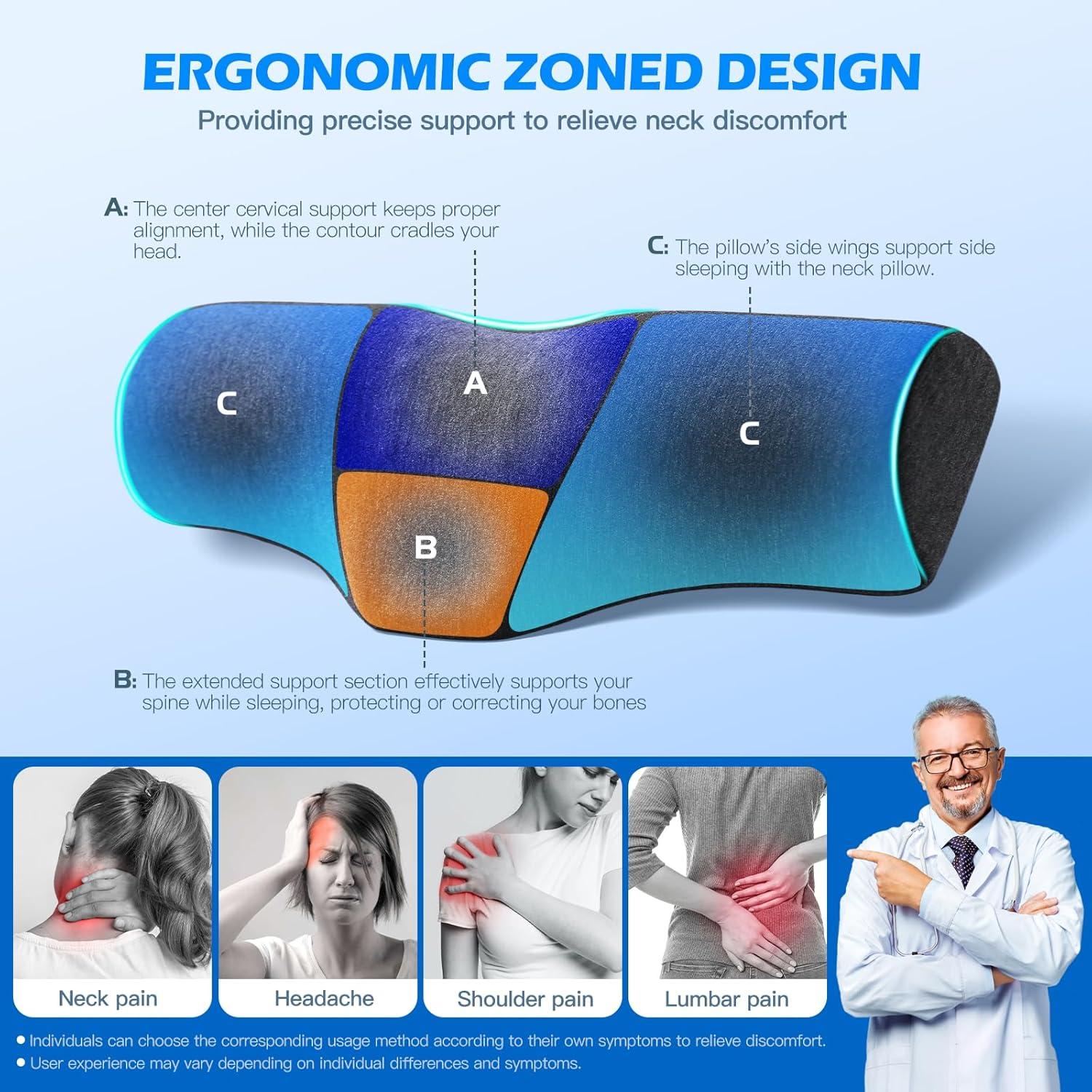 Almohada Cervical Pakanana Gris Oscuro Ergonomica 340g