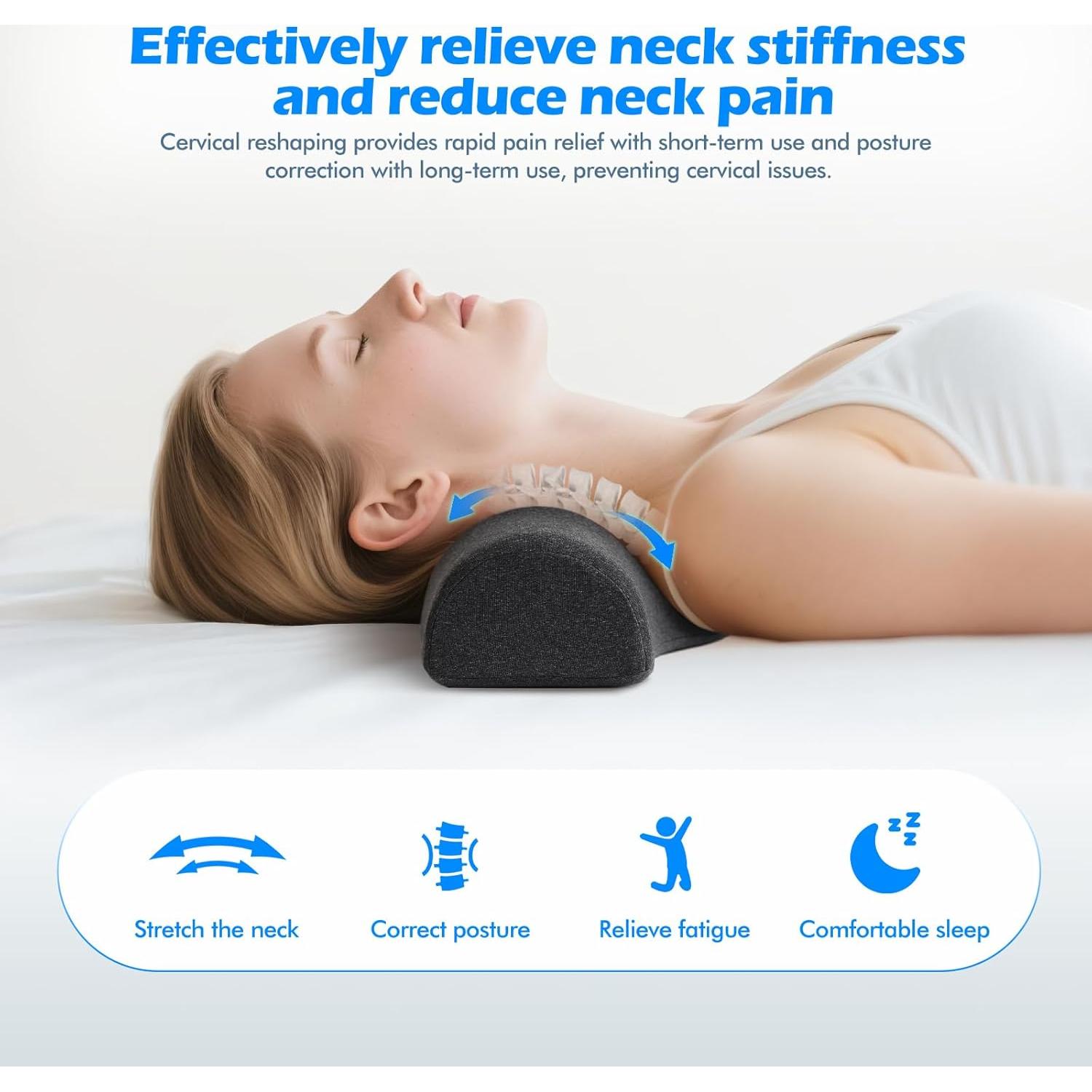 Almohada Cervical Pakanana Gris Oscuro Ergonomica 340g