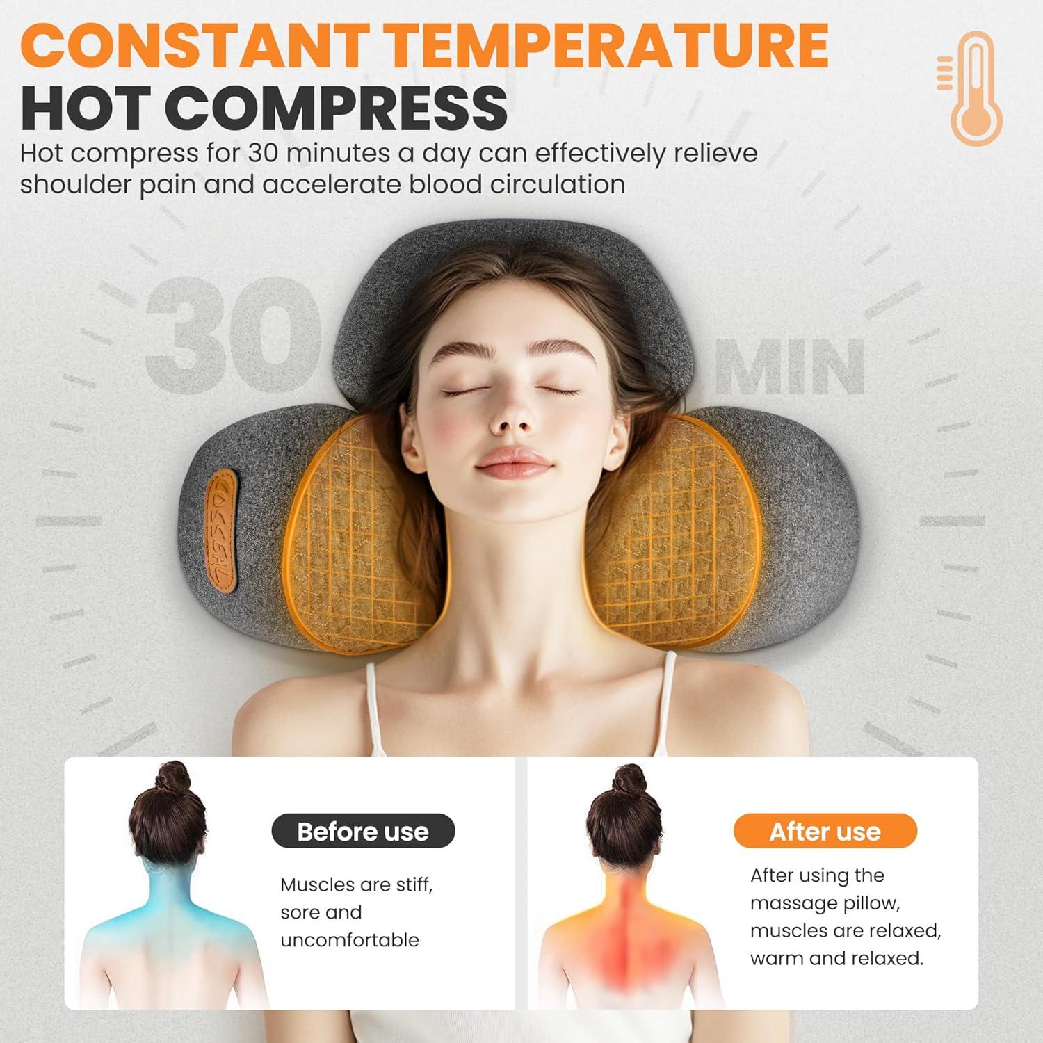 Almohada Masajeador de Cuello CARINIFY 3-en-1 con Calefacción