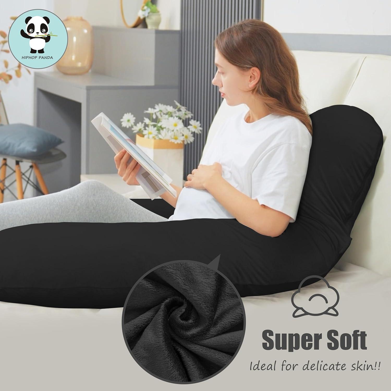 Almohada de Maternidad HIPHOP PANDA 145 cm Negra - Soporte Cuerpo Completo