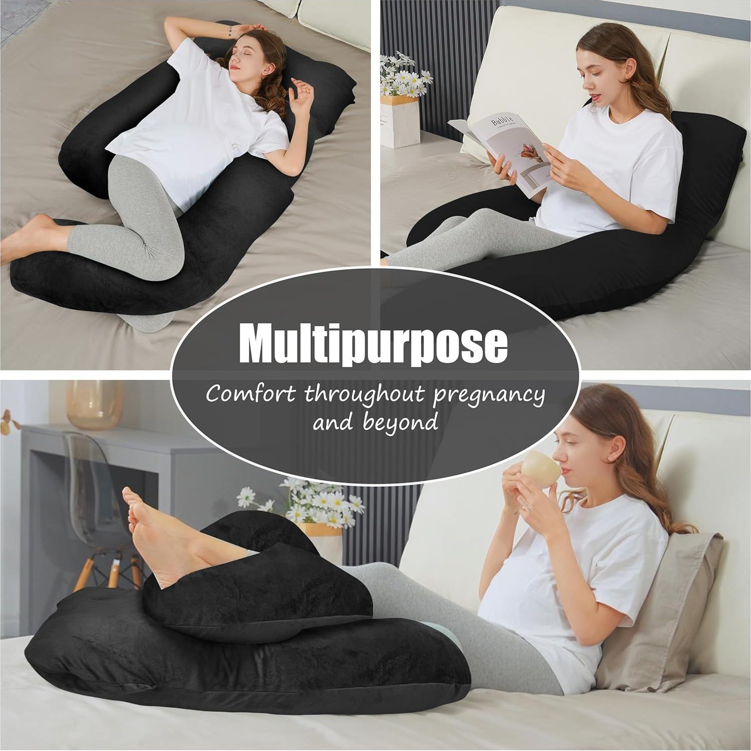 Almohada de Maternidad HIPHOP PANDA 145 cm Negra - Soporte Cuerpo Completo