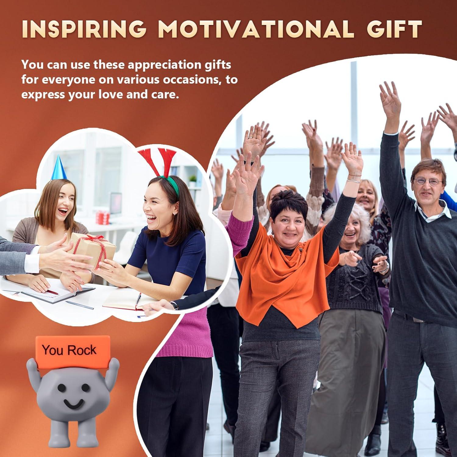 Gejoy 100 Mini Juguetes de Piedra de Goma Motivacionales