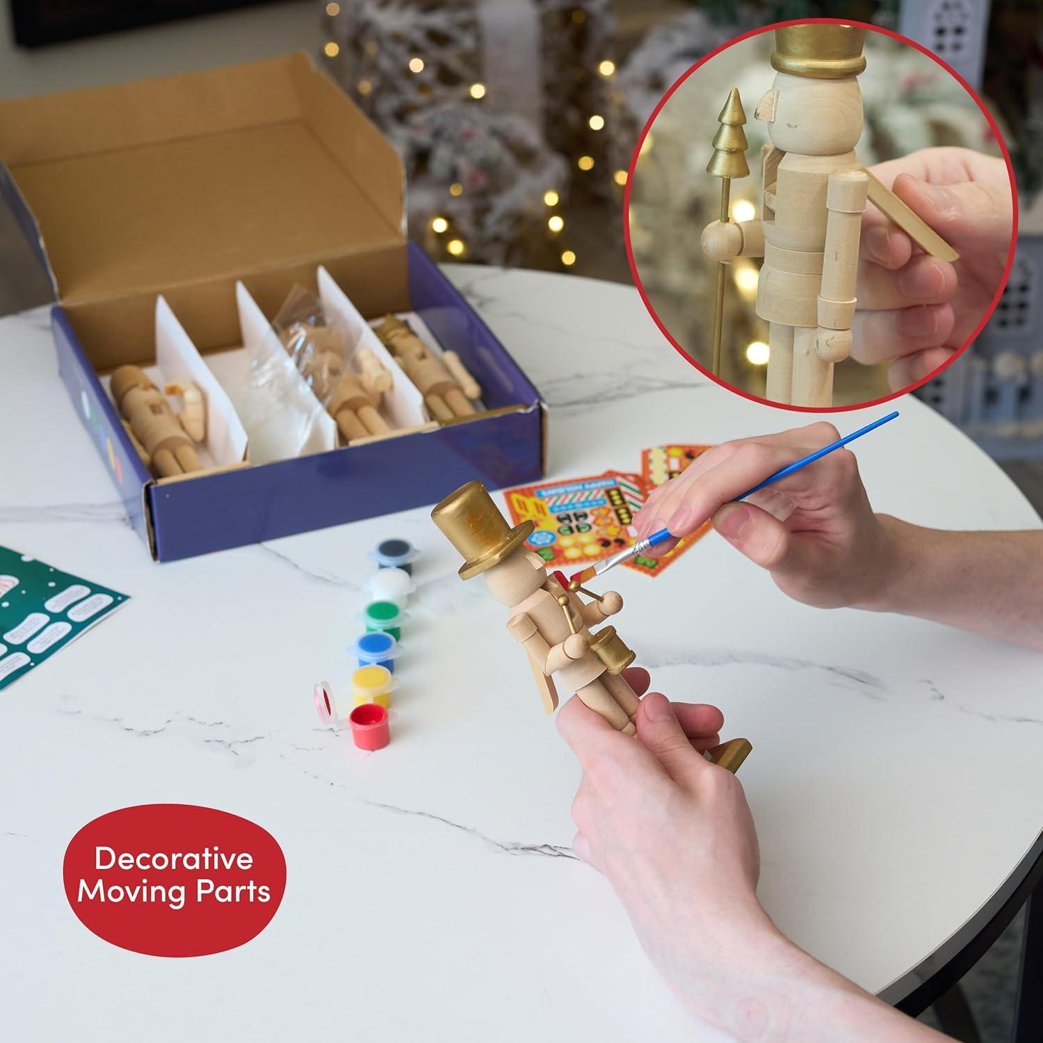 Cascanueces de Madera Sin Pintar Los Twiddlers - Kit de Pintura 4 Piezas