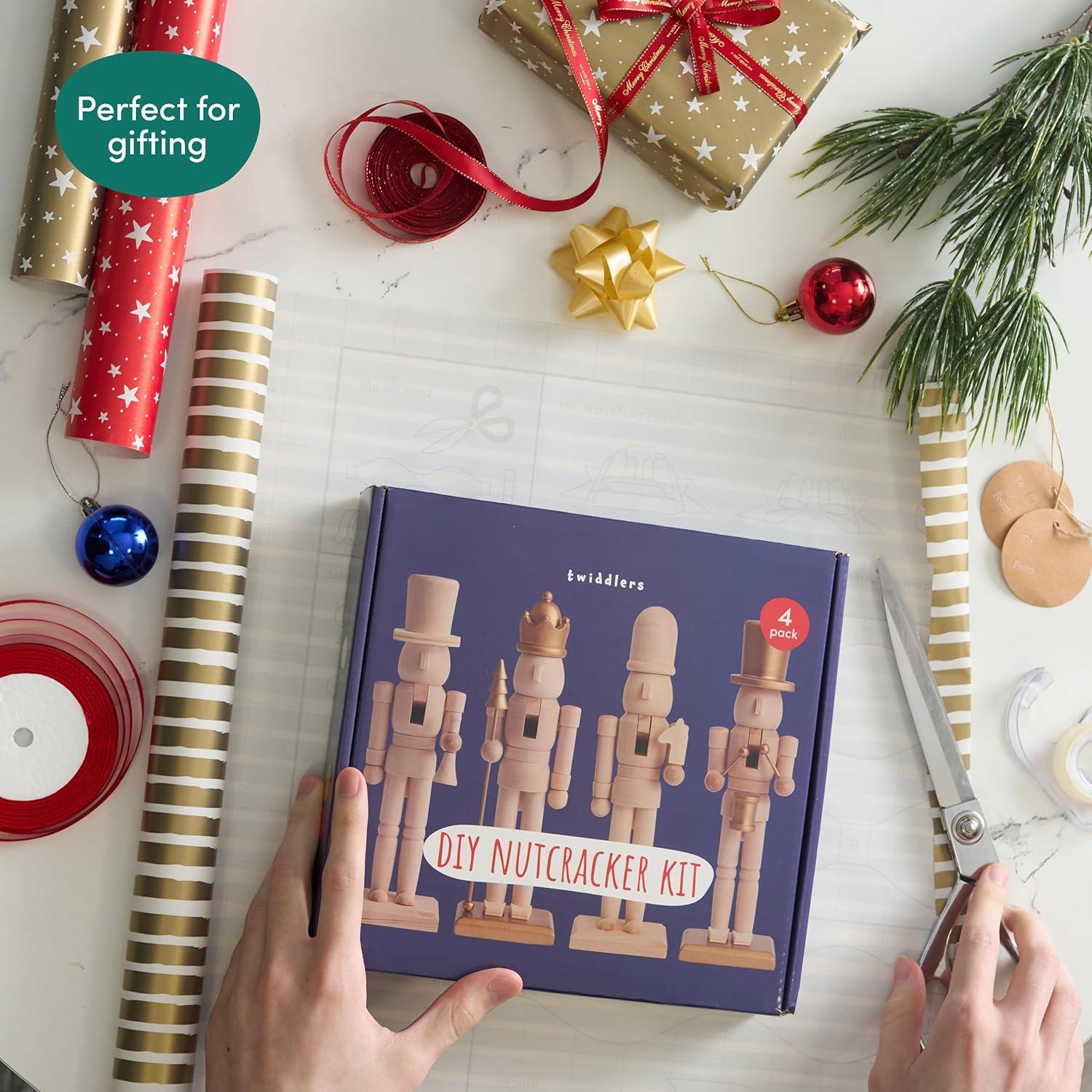 Cascanueces de Madera Sin Pintar Los Twiddlers - Kit de Pintura 4 Piezas