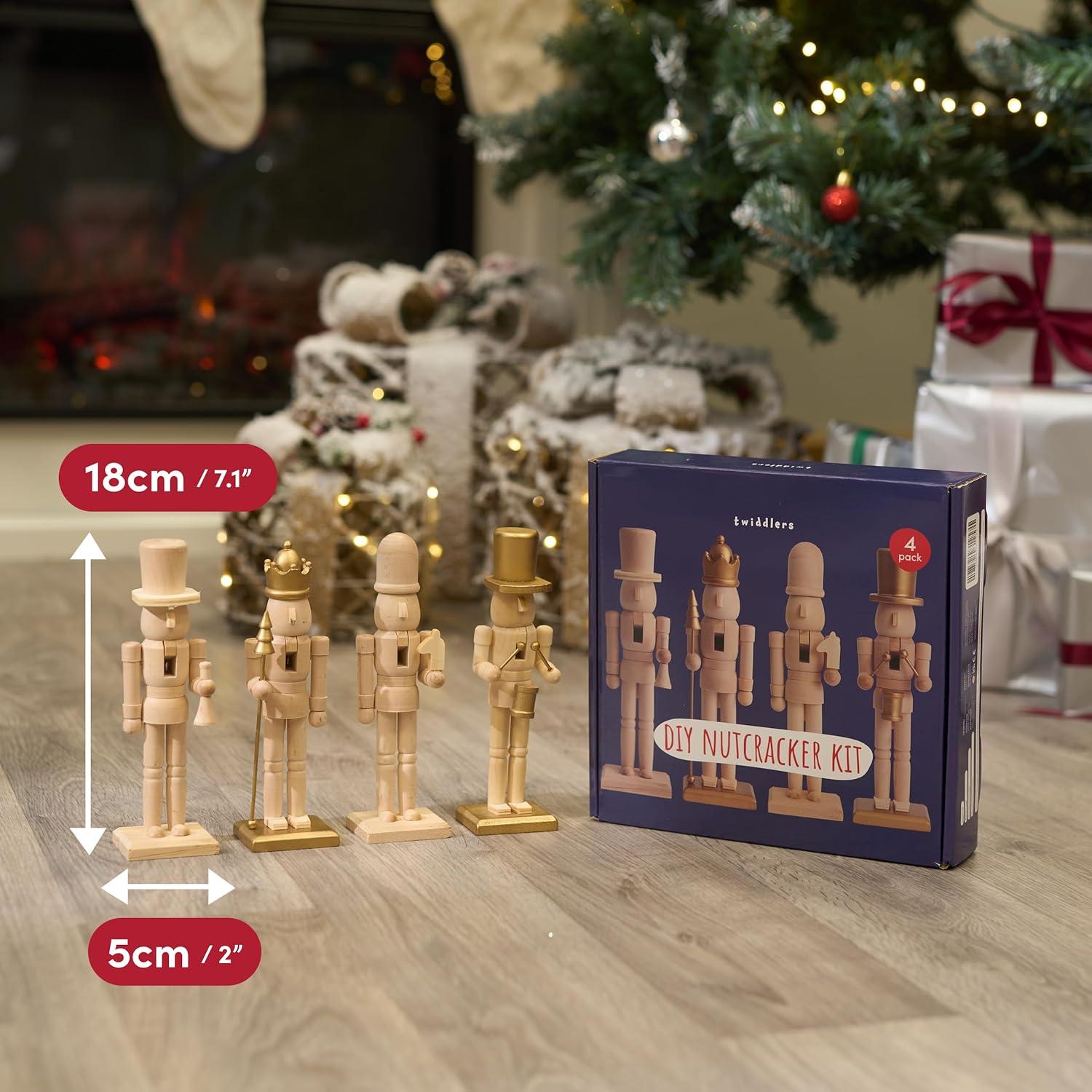 Cascanueces de Madera Sin Pintar Los Twiddlers - Kit de Pintura 4 Piezas