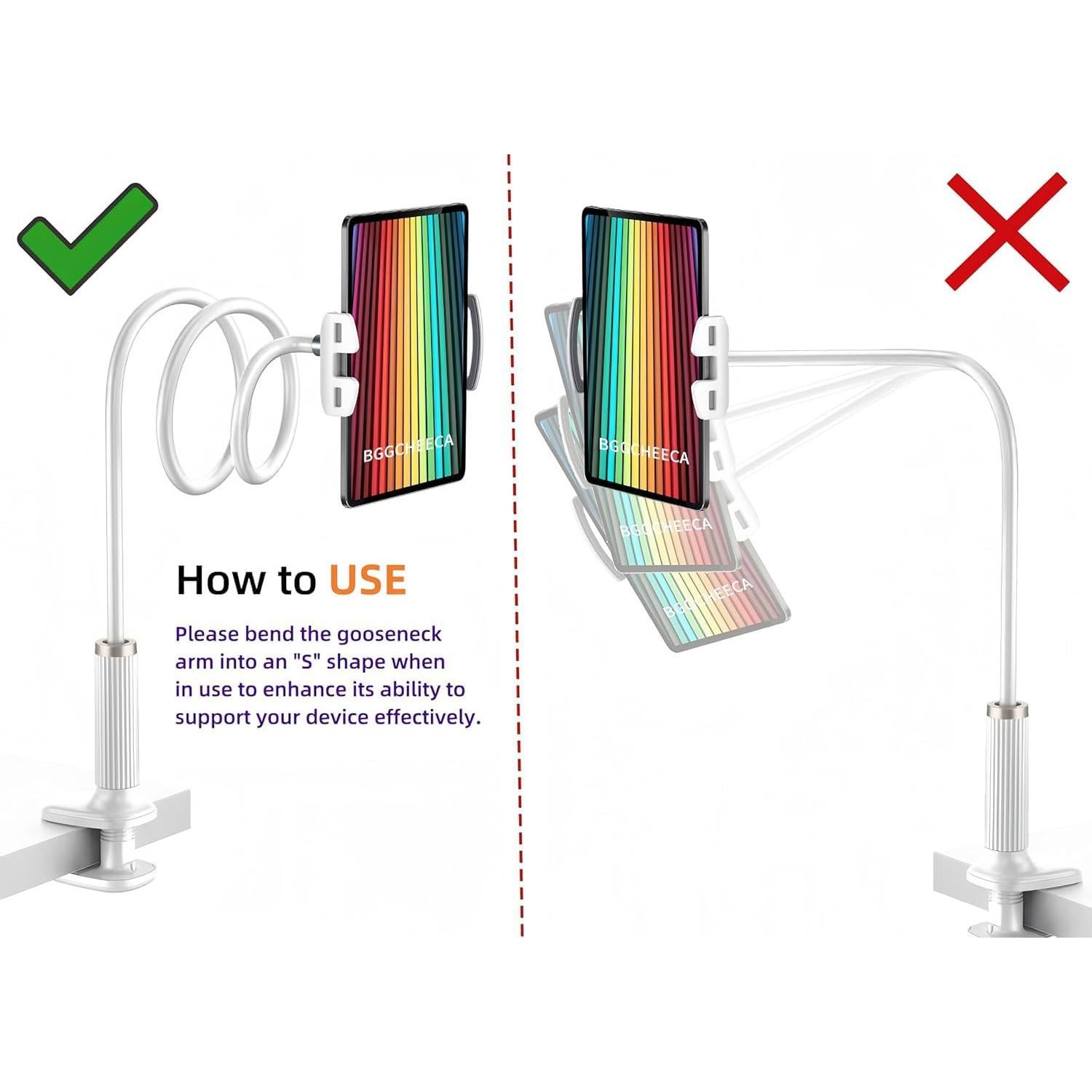 Soporte para Tablet y Teléfono BGGCHEECA K-MT 98 cm Flexible