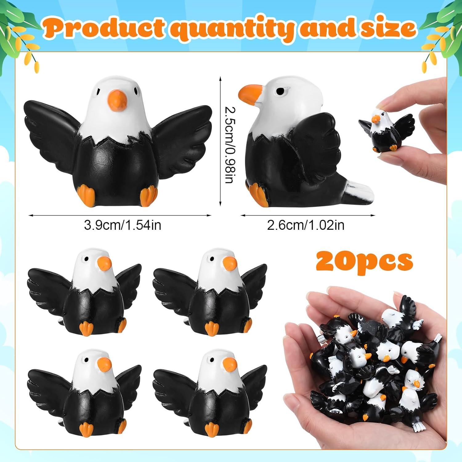 20 Mini Águilas Calvas de Resina - Adornos Patrióticos