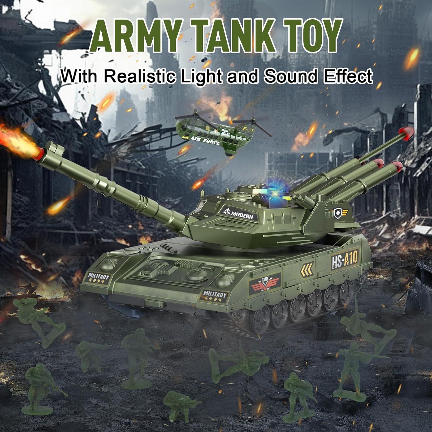 Juego de Juguetes Militares ZHYLLO con Tanque y Soldados