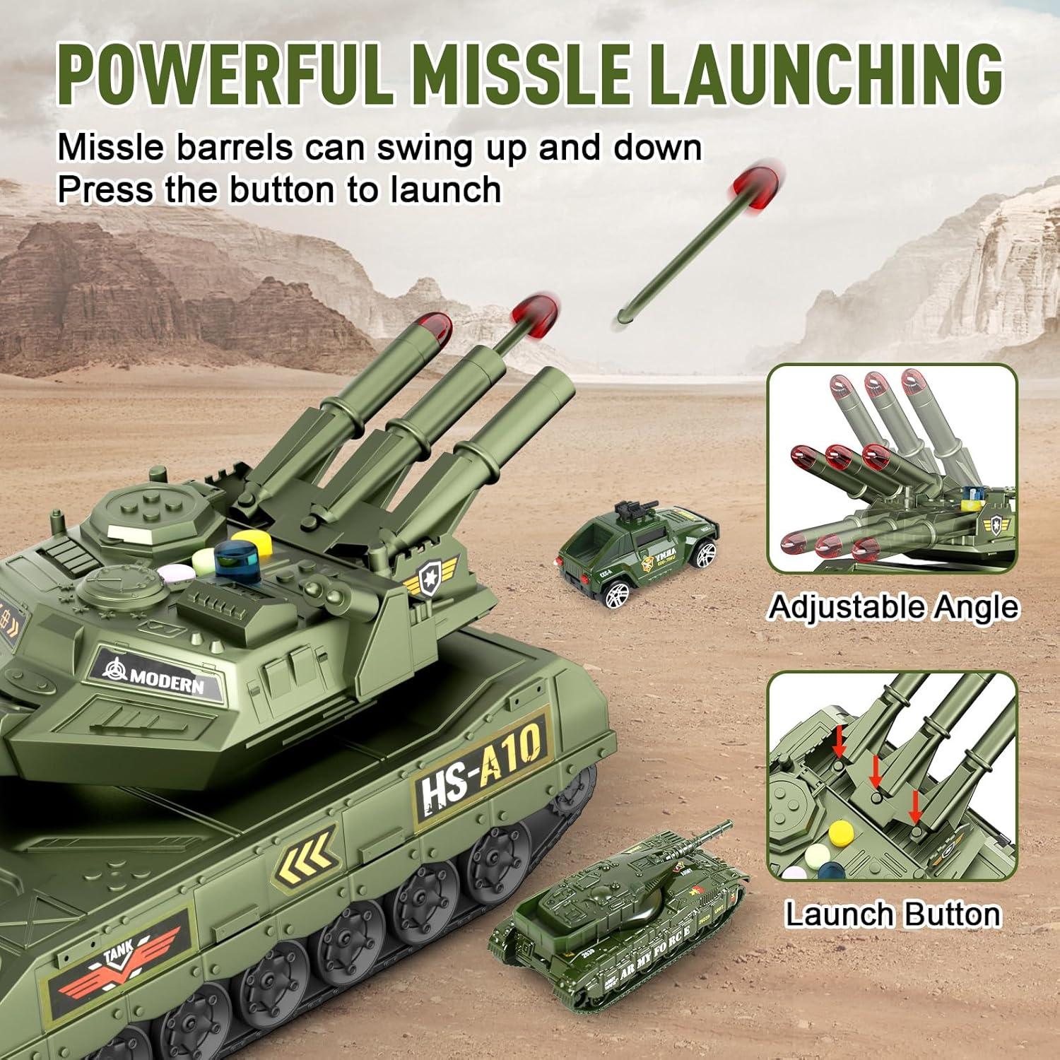 Juego de Juguetes Militares ZHYLLO con Tanque y Soldados