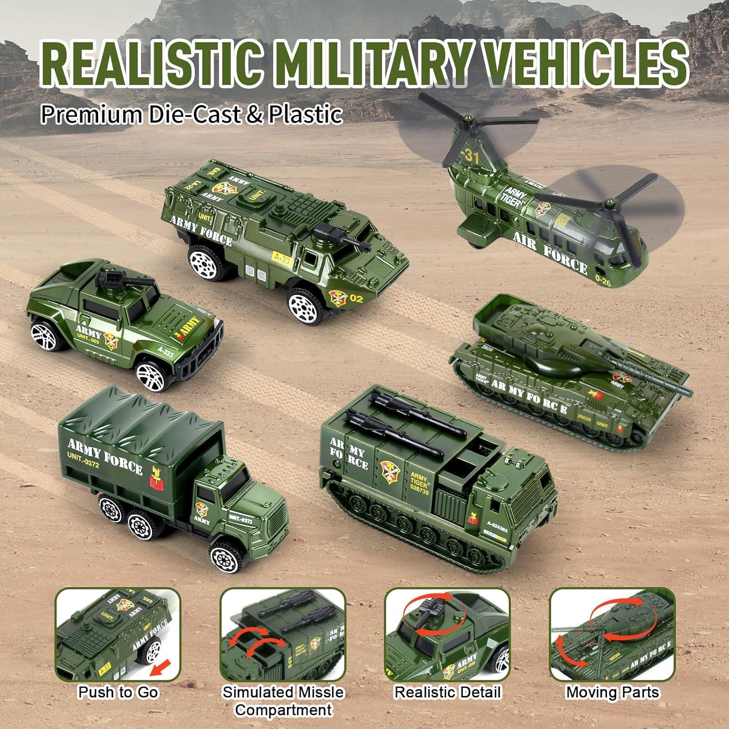 Juego de Juguetes Militares ZHYLLO con Tanque y Soldados