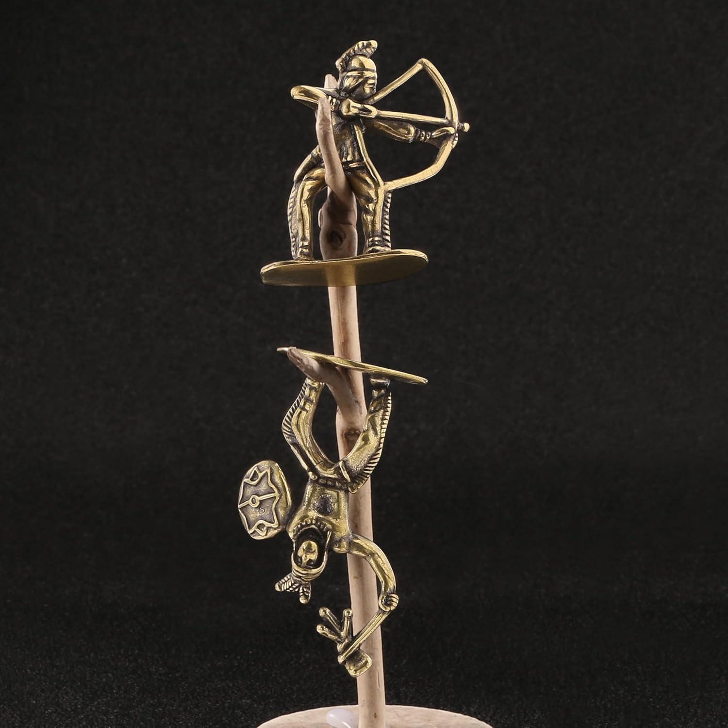 Figuritas Miniatura de Soldado Arqueros y Tamborilero de Latón