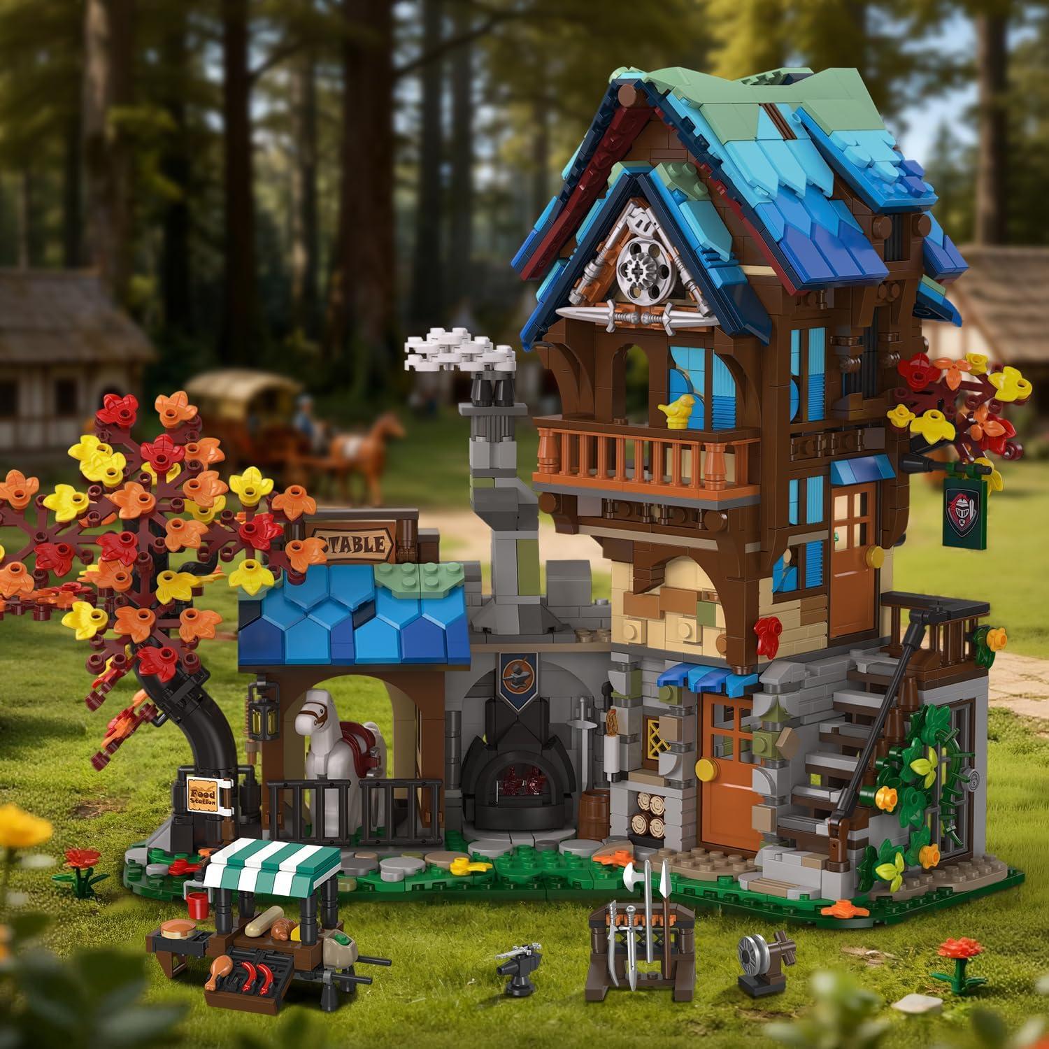 Conjunto de Edificio Medieval INSOON 1747 PZS con Luces