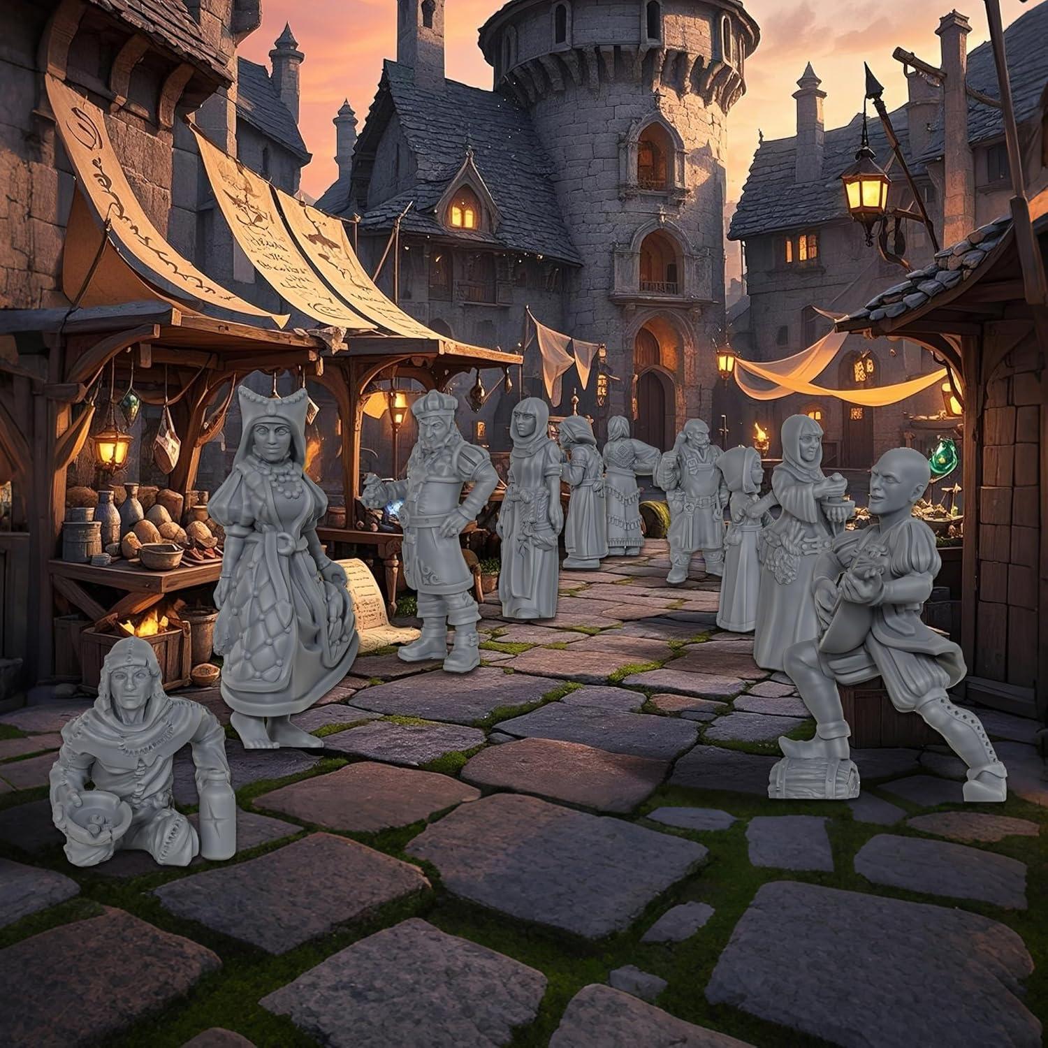 Conjunto de Miniaturas RPG AUSPDICE 10 PCS Resina Detallada