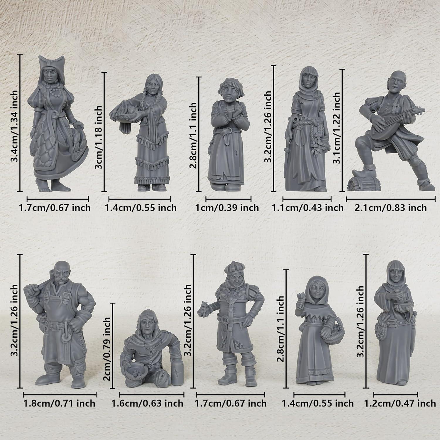 Conjunto de Miniaturas RPG AUSPDICE 10 PCS Resina Detallada