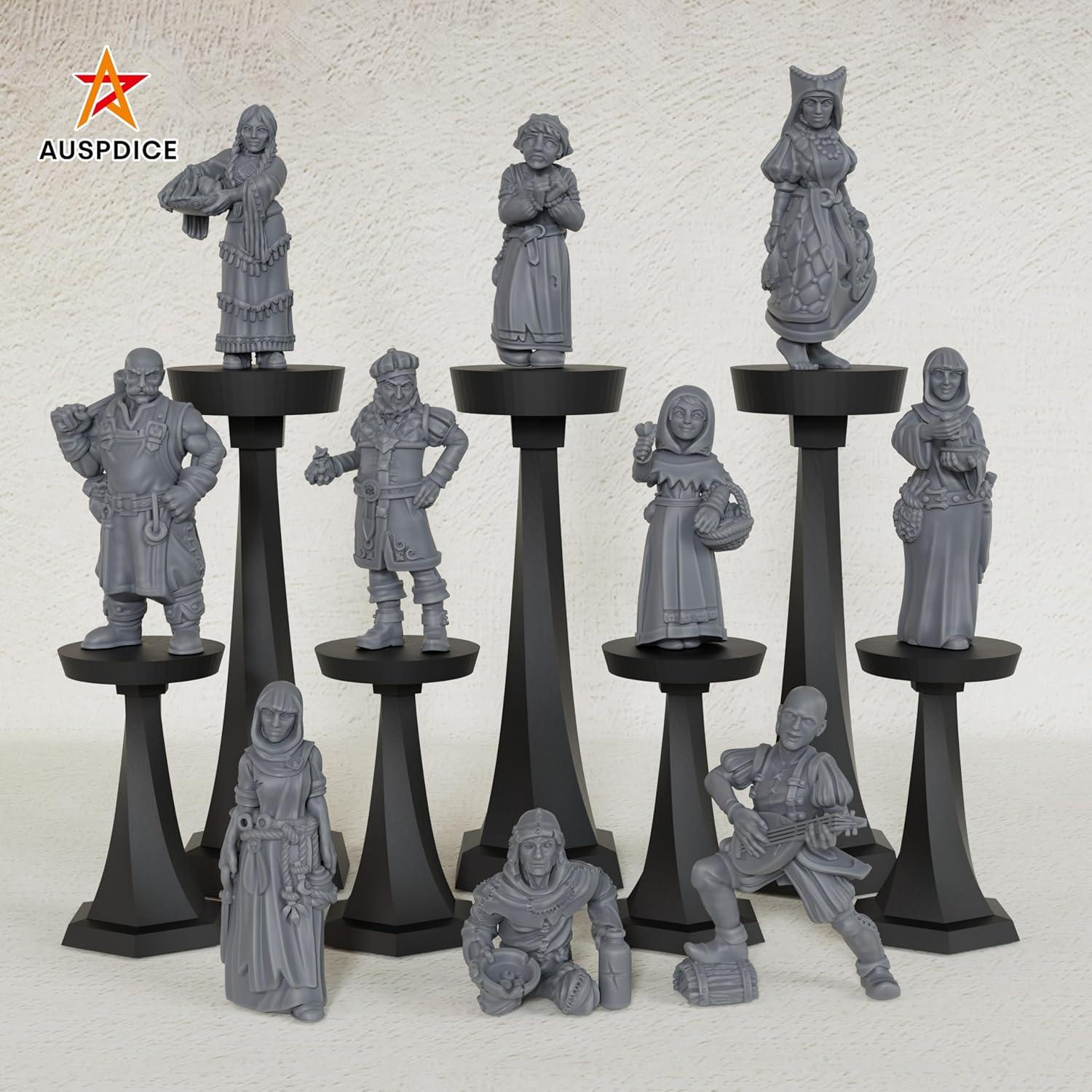 Conjunto de Miniaturas RPG AUSPDICE 10 PCS Resina Detallada