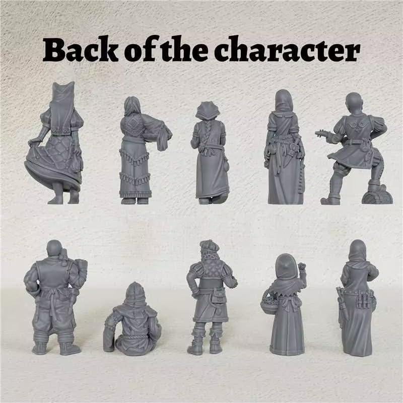 Conjunto de Miniaturas RPG AUSPDICE 10 PCS Resina Detallada