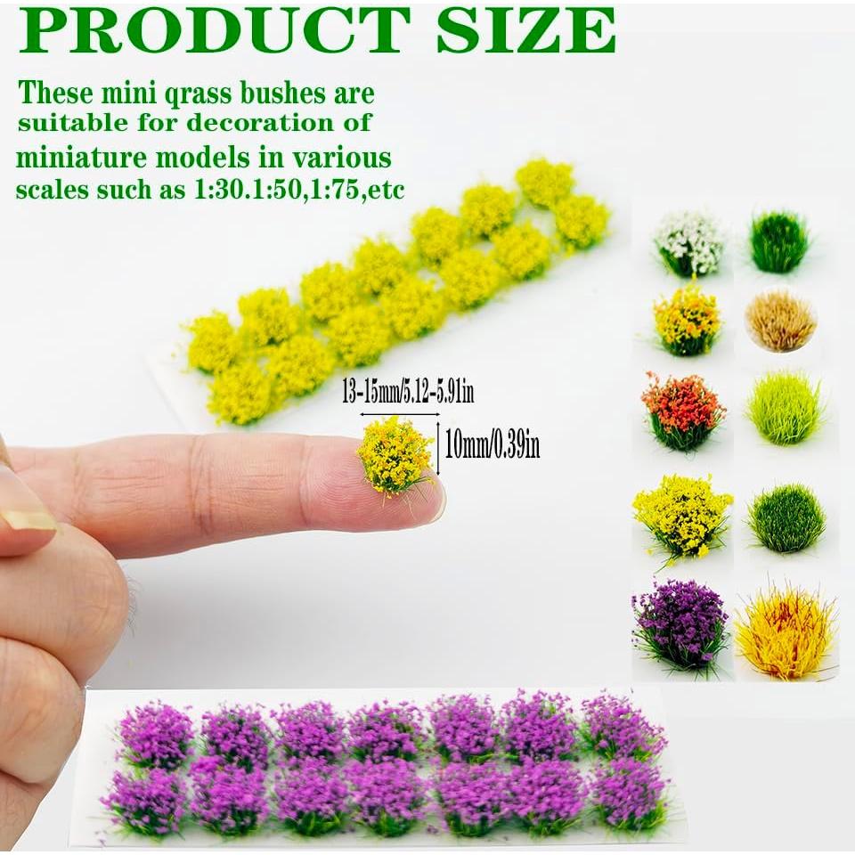 140 Piezas Grupos de Flores Miniatura Spriplant para Dioramas
