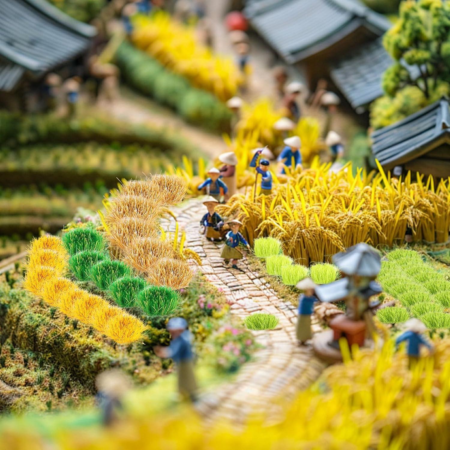 140 Piezas Grupos de Flores Miniatura Spriplant para Dioramas