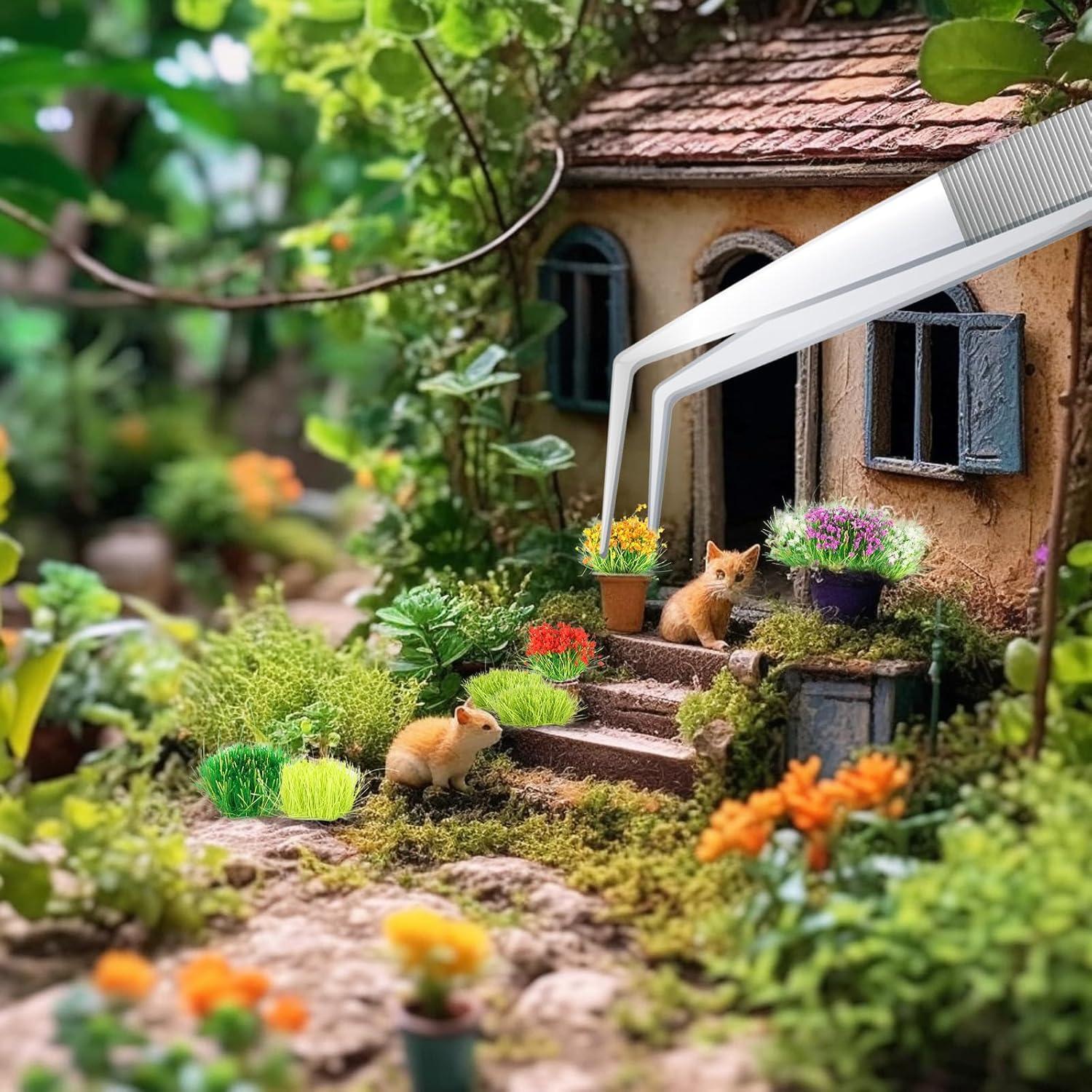 140 Piezas Grupos de Flores Miniatura Spriplant para Dioramas