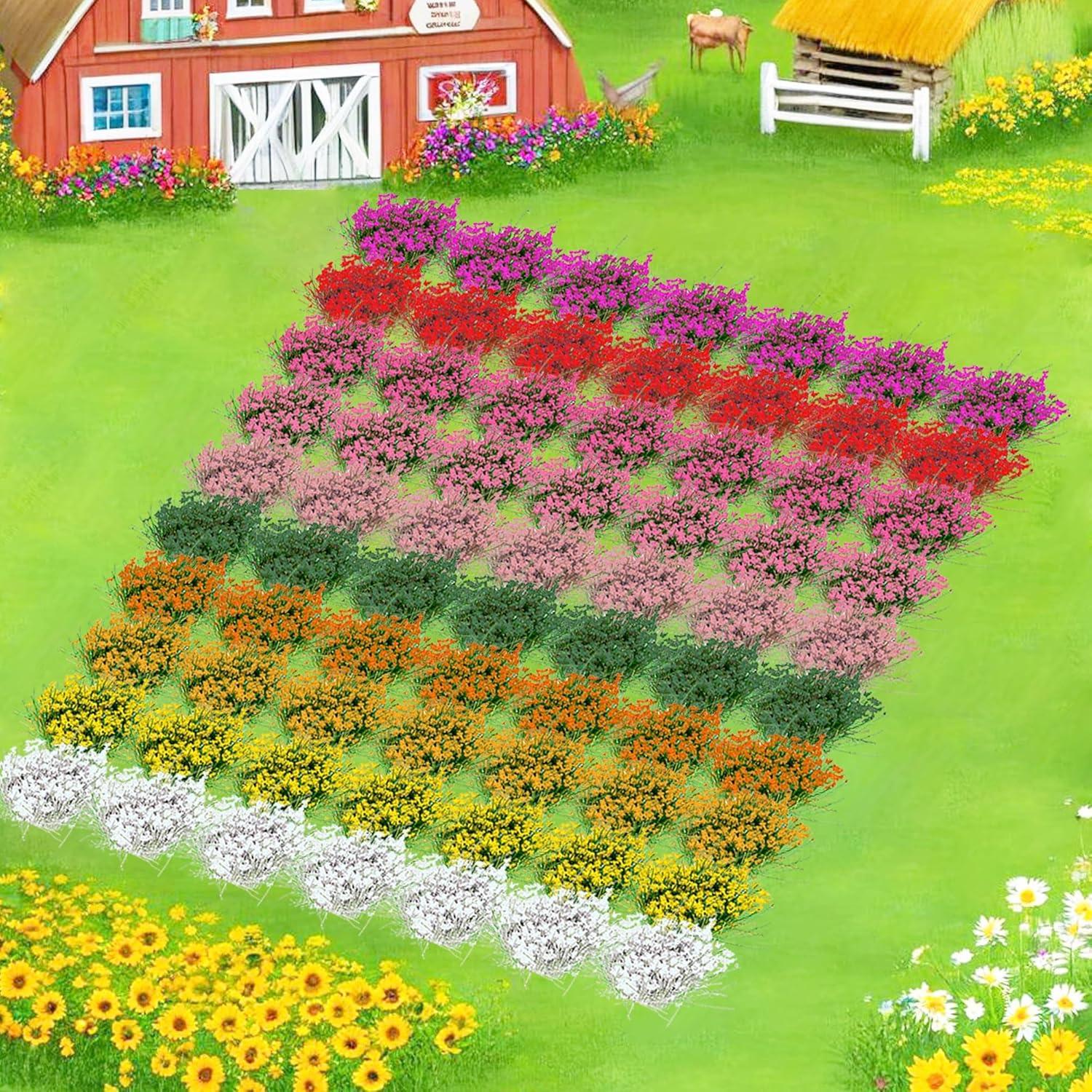 Set de 70 Miniaturas de Flores Autoadhesivas Potanro