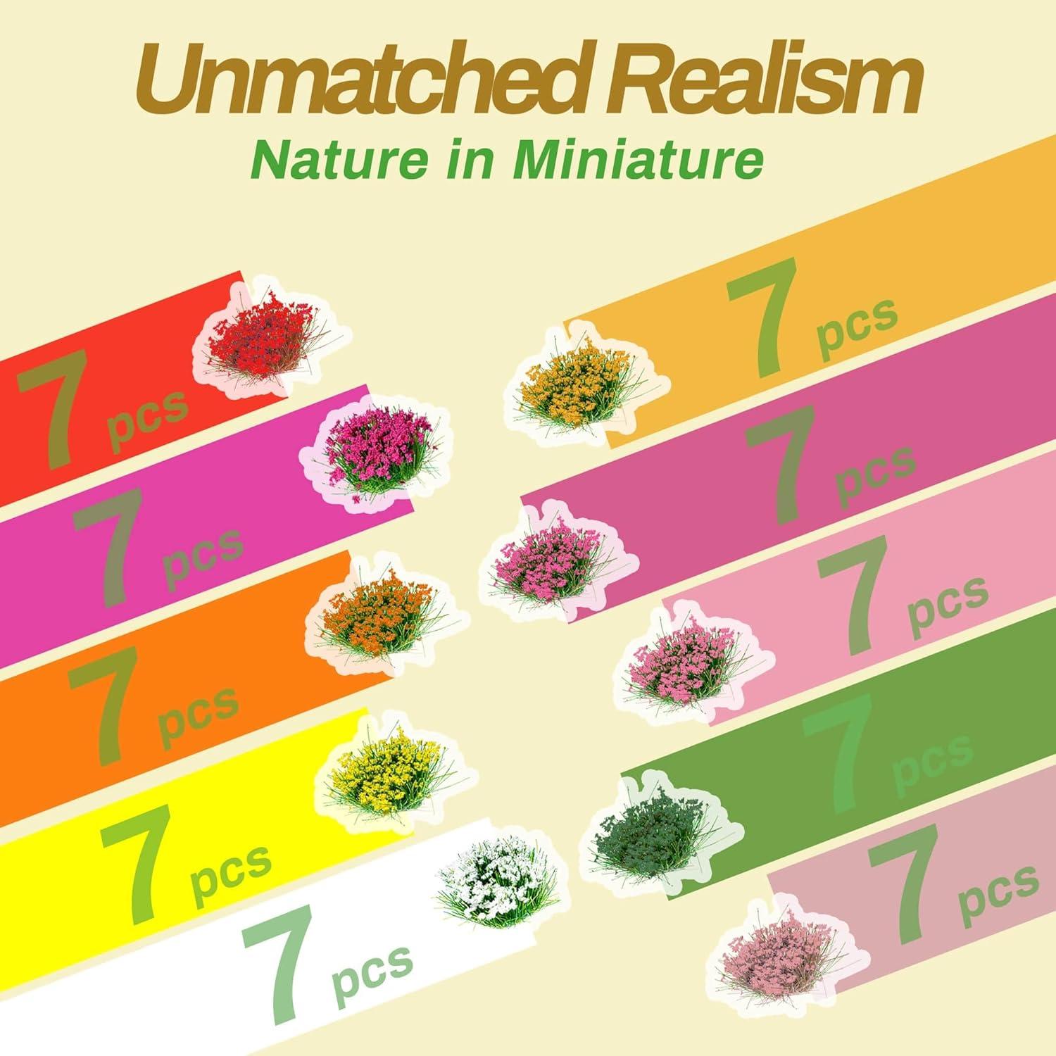 Set de 70 Miniaturas de Flores Autoadhesivas Potanro