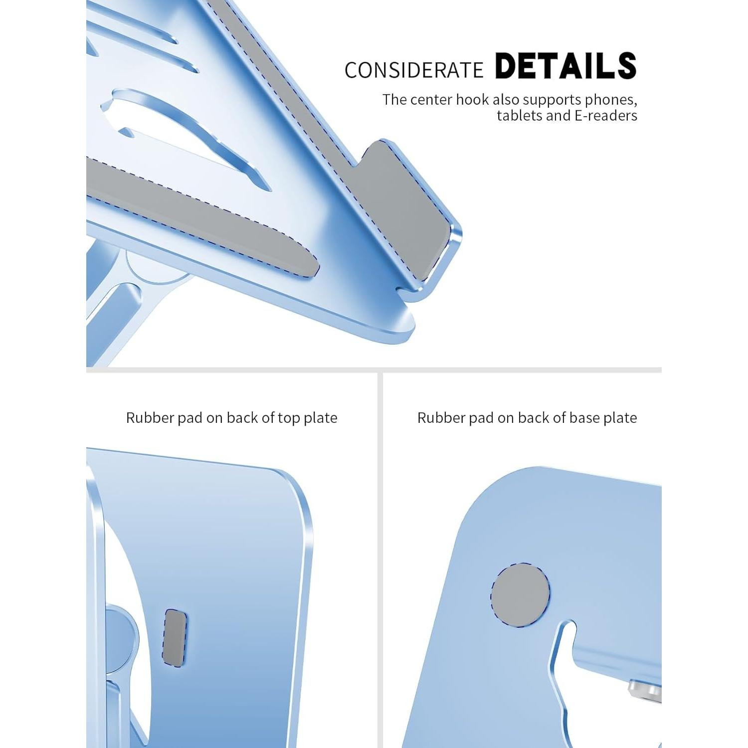 Soporte para Laptop ToBeoneer Ajustable Plegable 39.6 cm Azul